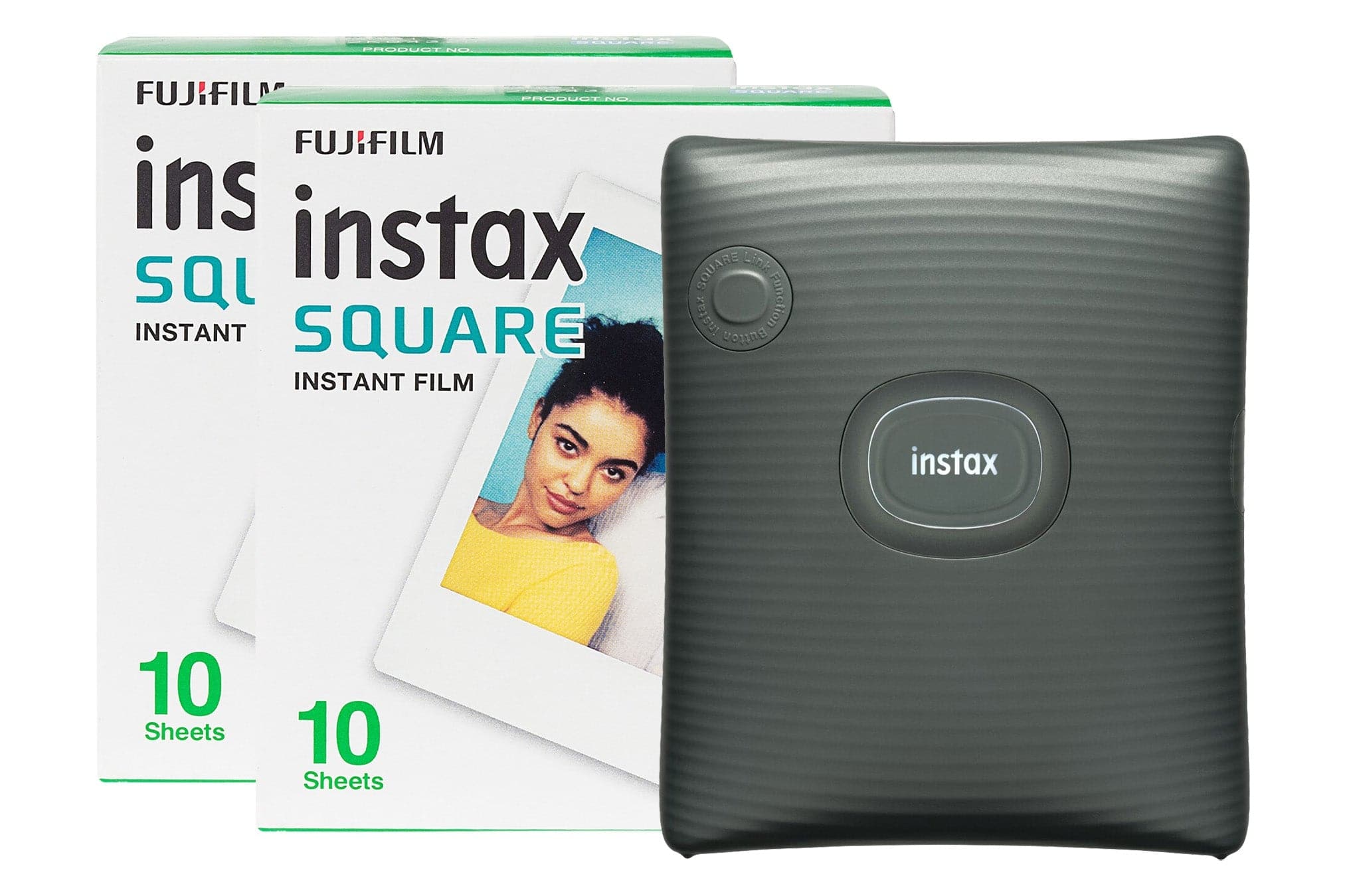 Fujifilm Instax Square Link Wireless Smartphone Photo Printer - Green (Printer + 20 Shot Pack)