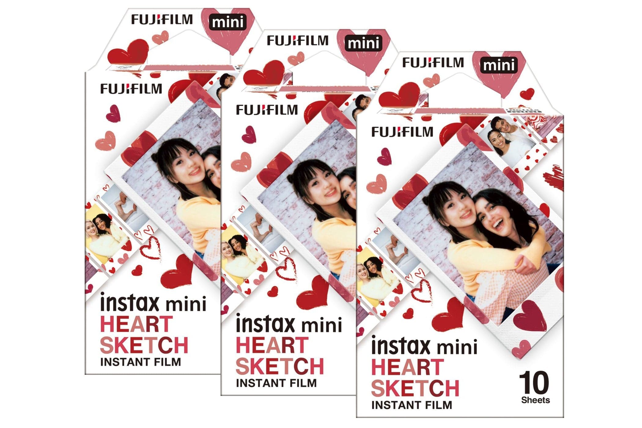 Fujifilm Instax Mini Heart Sketch Photo Film (Pack of 30)