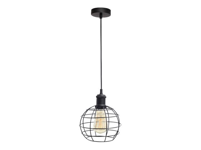 4lite WiZ Connected Decorative Bird Cage Lighting Pendant with ST64 Amber Coated Filament LED Smart Bulb - Black