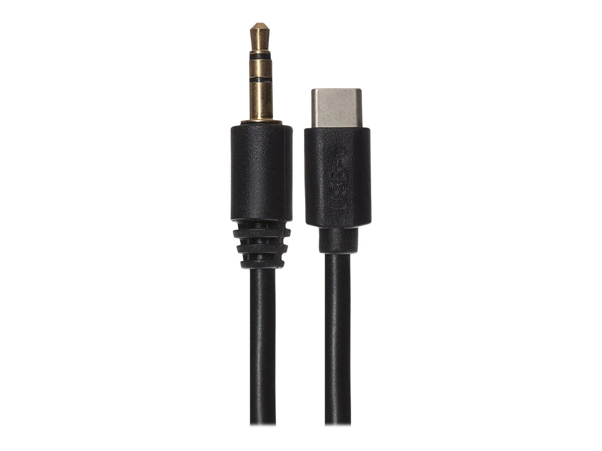 Maplin USB-C to 3.5mm Aux Stereo 3-Pole Jack Plug Cable - Black, 2m