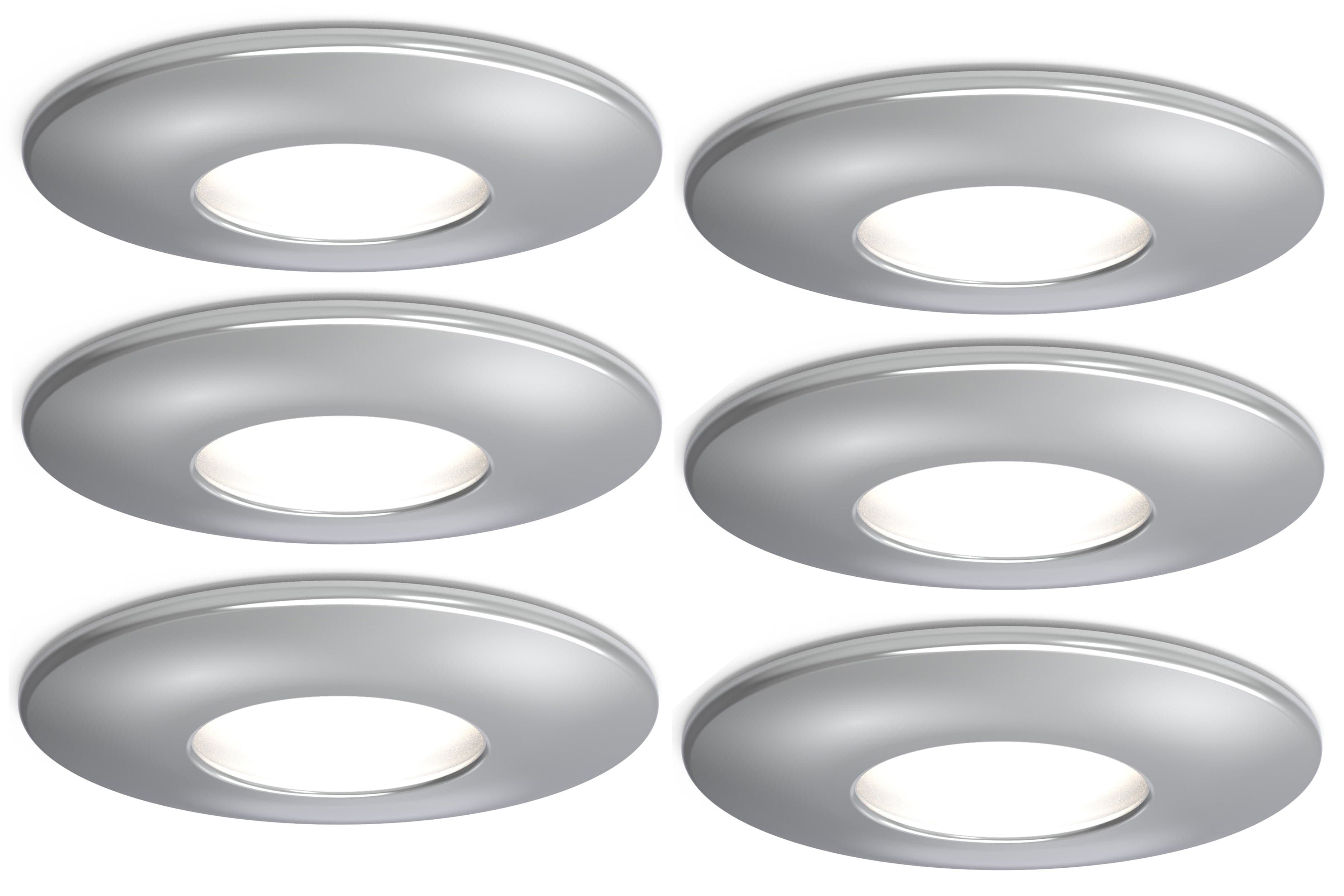 4lite IP65 GU10 Fire-Rated Downlight - Chrome (Pack of 6)