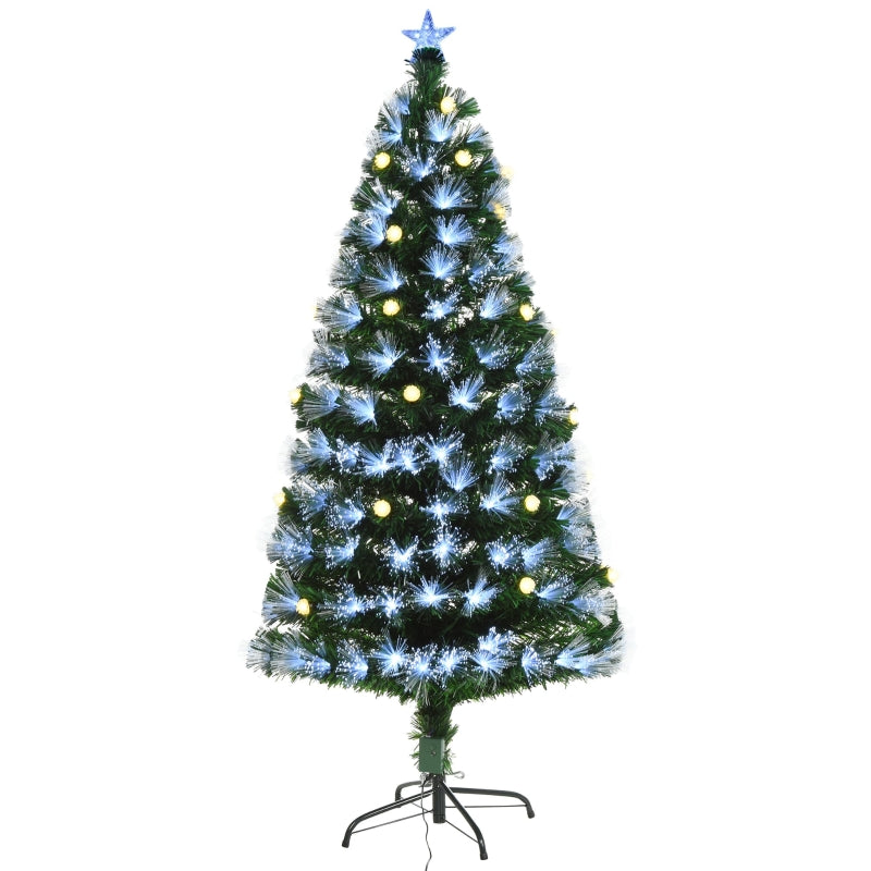HOMCOM 6ft White Light Artificial Christmas Tree with 230 LEDs & Star Topper