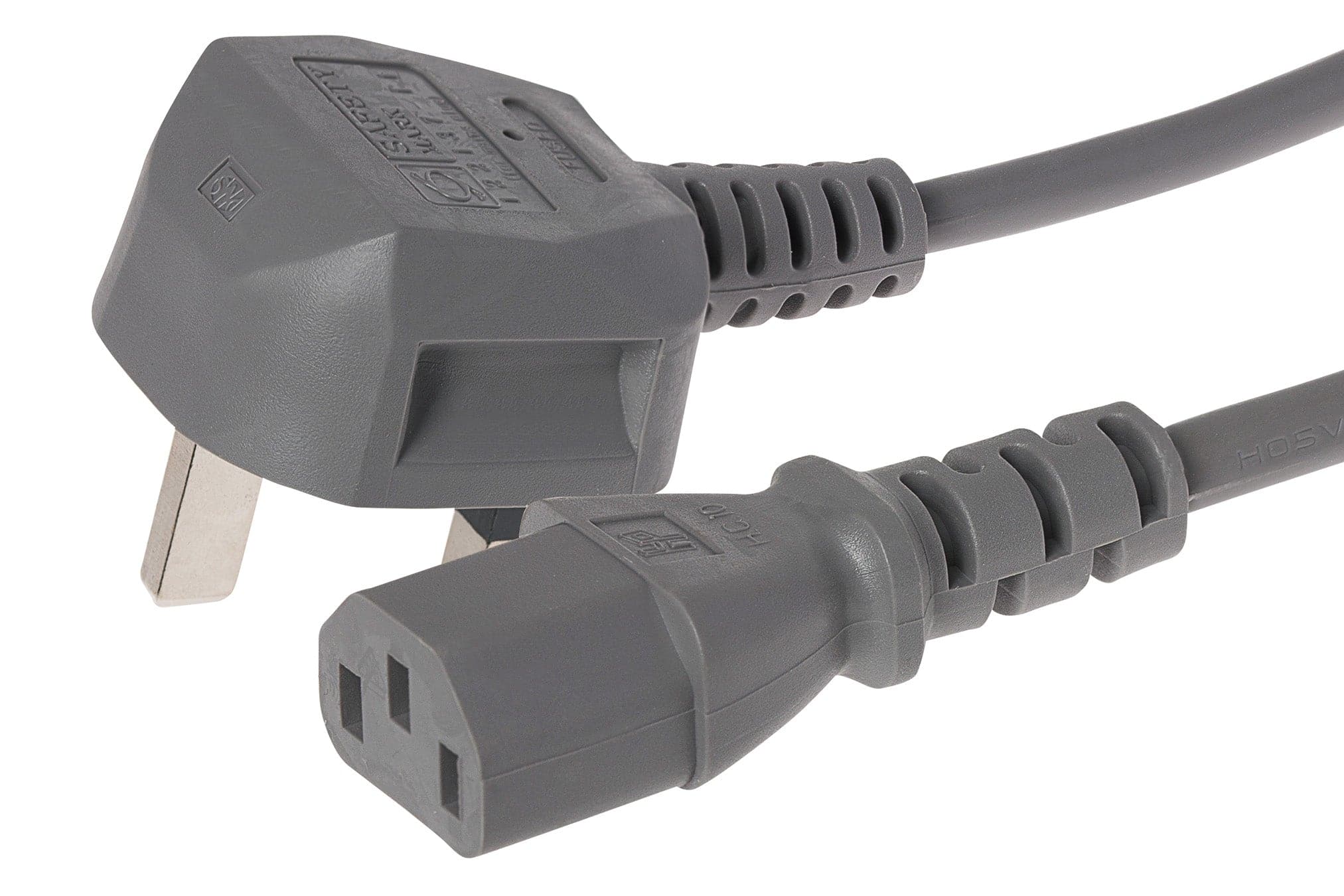 Maplin Power Lead IEC C13 Female Plug to UK 3 Pin Plug - 2m, 5 Amp Fuse