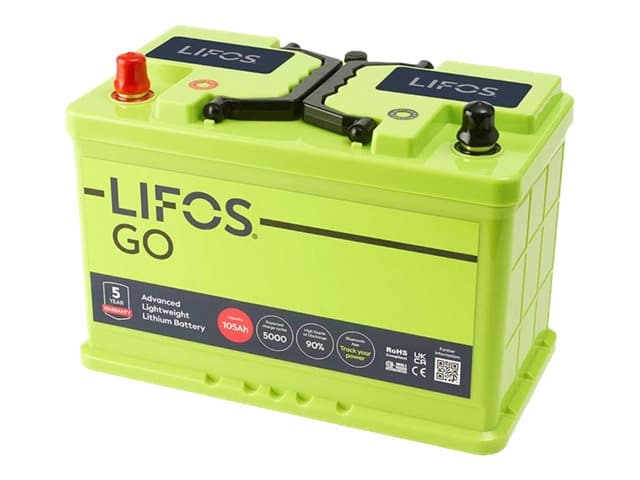 Lifos Go 12V 105Ah Lithium Iron Phosphate LiFePO4 Battery with Bluetooth App