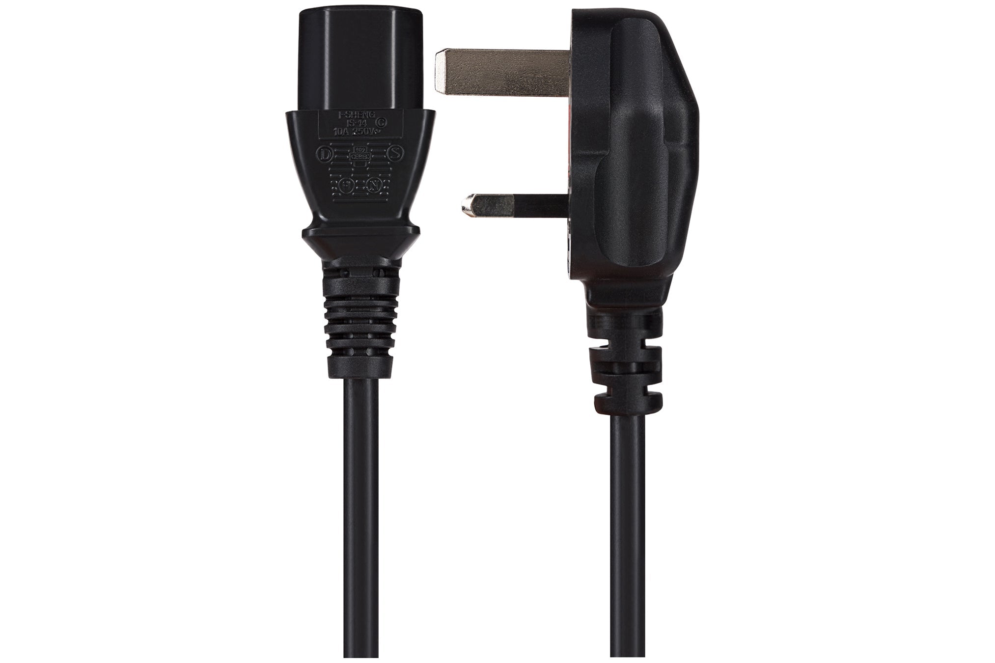 Maplin Power Lead IEC C13 Female Plug to UK 3 Pin Mains Plug - 1m, 13 Amp Fuse