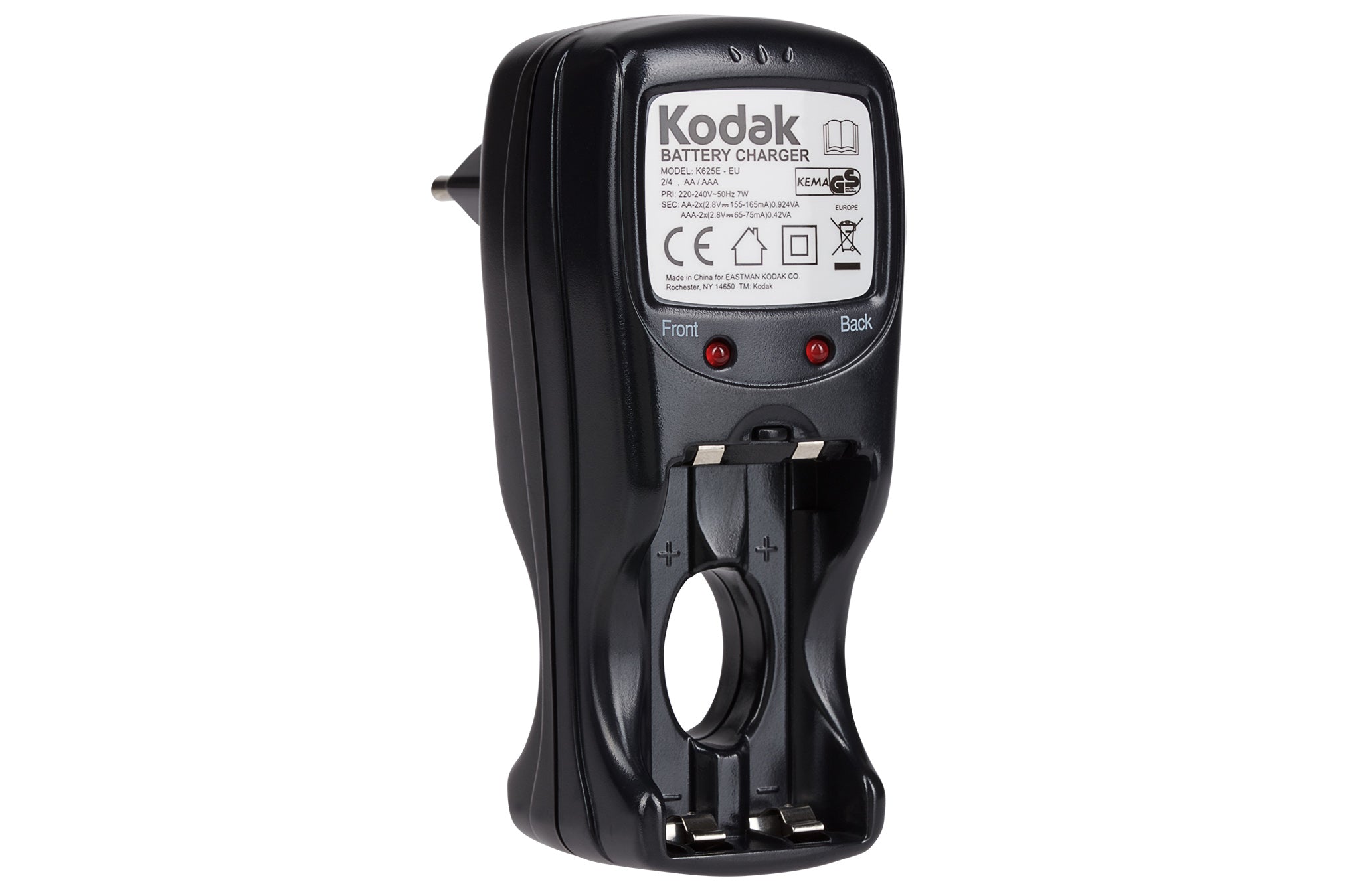Kodak K625E-EU European Plug AA/AAA Battery Charger - Black