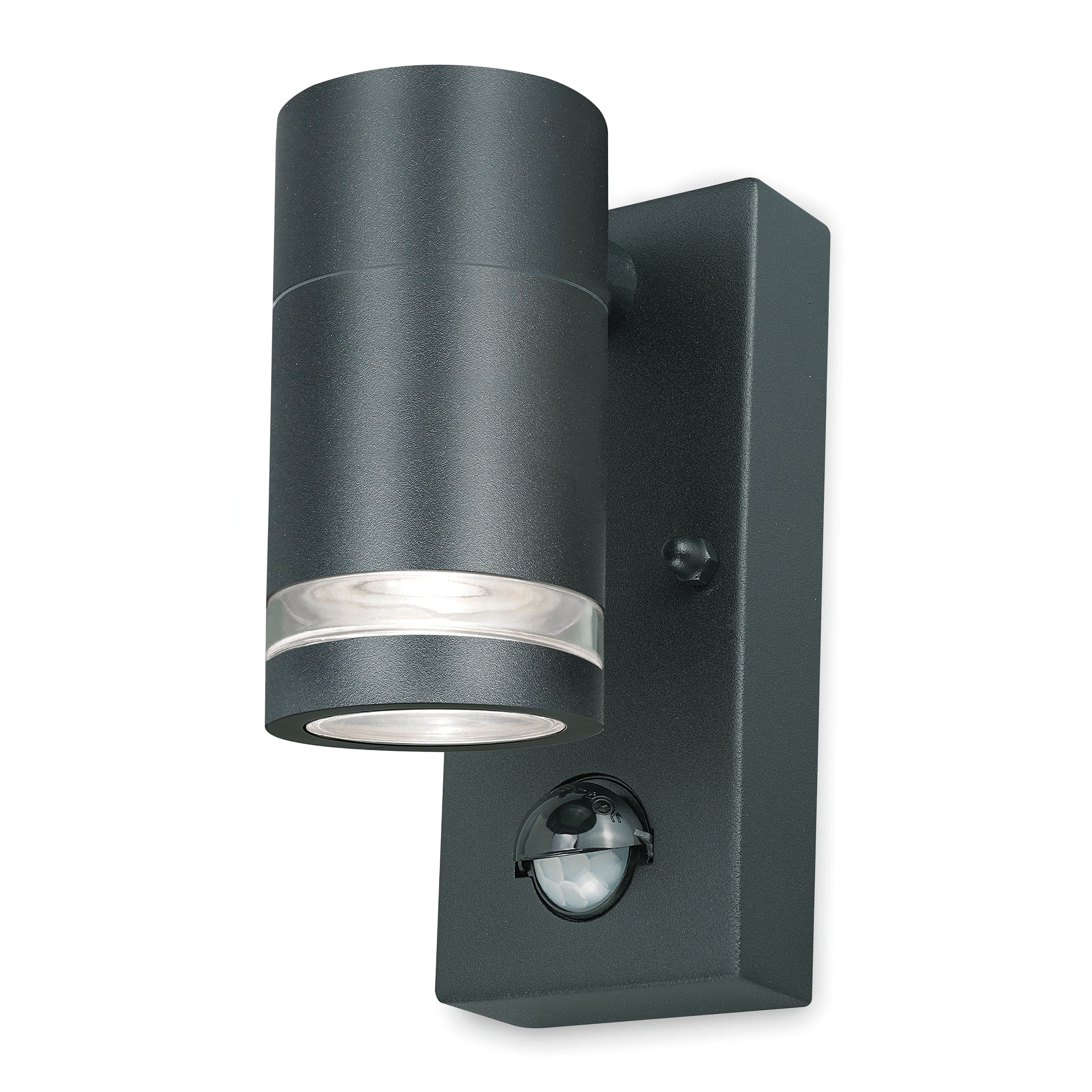 4lite Marinus GU10 Single Direction Outdoor Wall Light with PIR - Anthracite (Single)