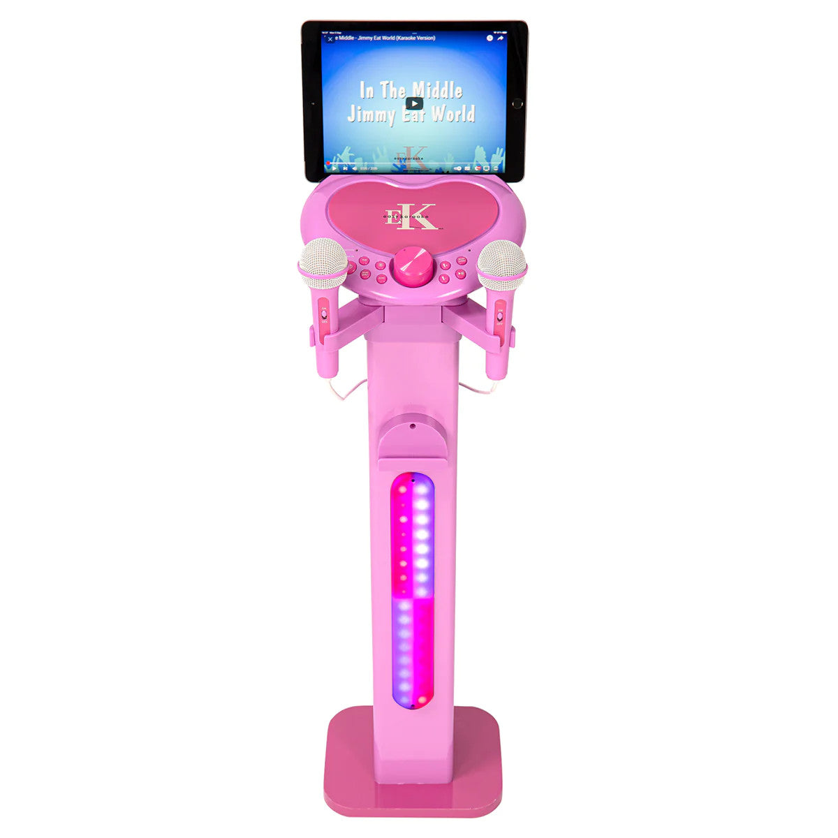 Easy Karaoke Bluetooth Kids Singalong Pedestal Karaoke System - Pink