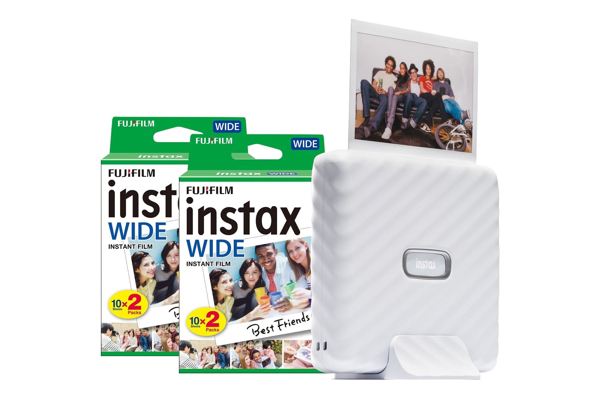 Fujifilm Instax Link Wide Printer - Ash White (Printer + 40 Shot Pack)