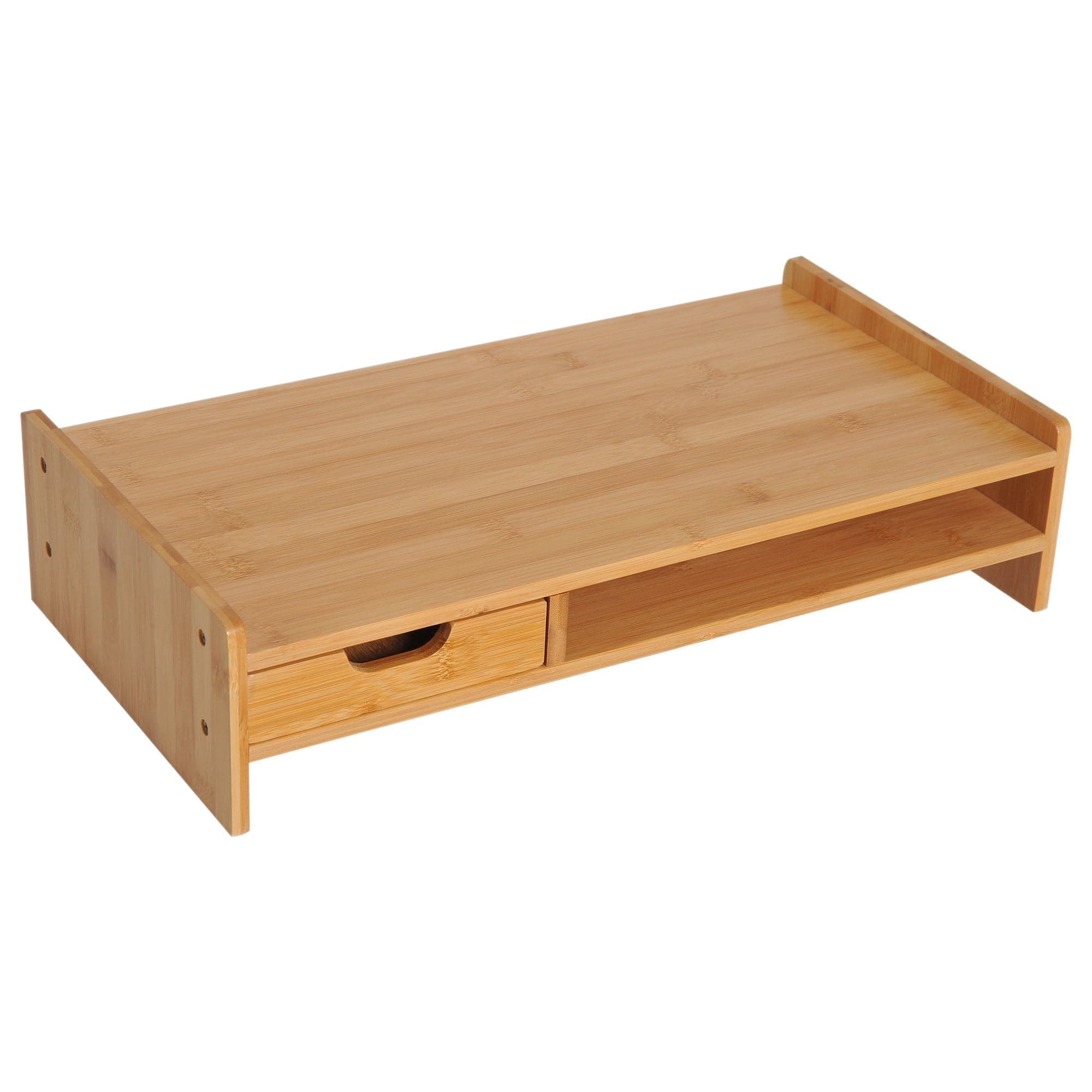 ProperAV Bamboo Desktop/Monitor Riser with Drawer