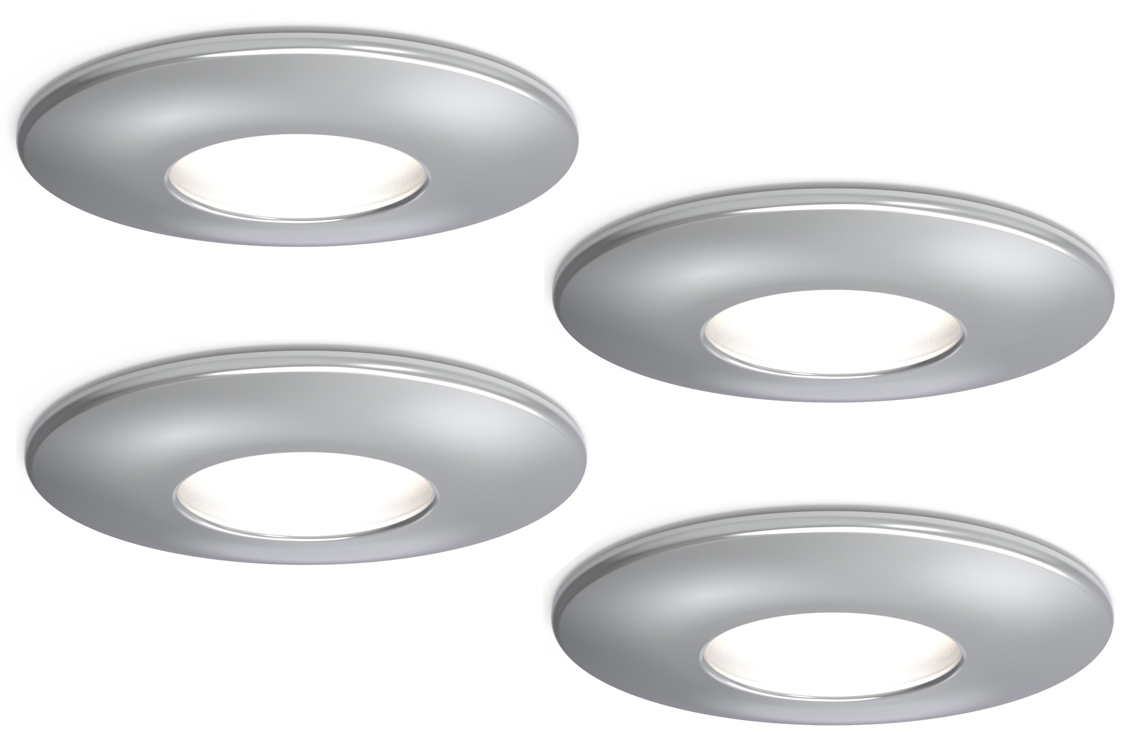 4lite IP65 GU10 Fire-Rated Downlight - Chrome (Pack of 4)