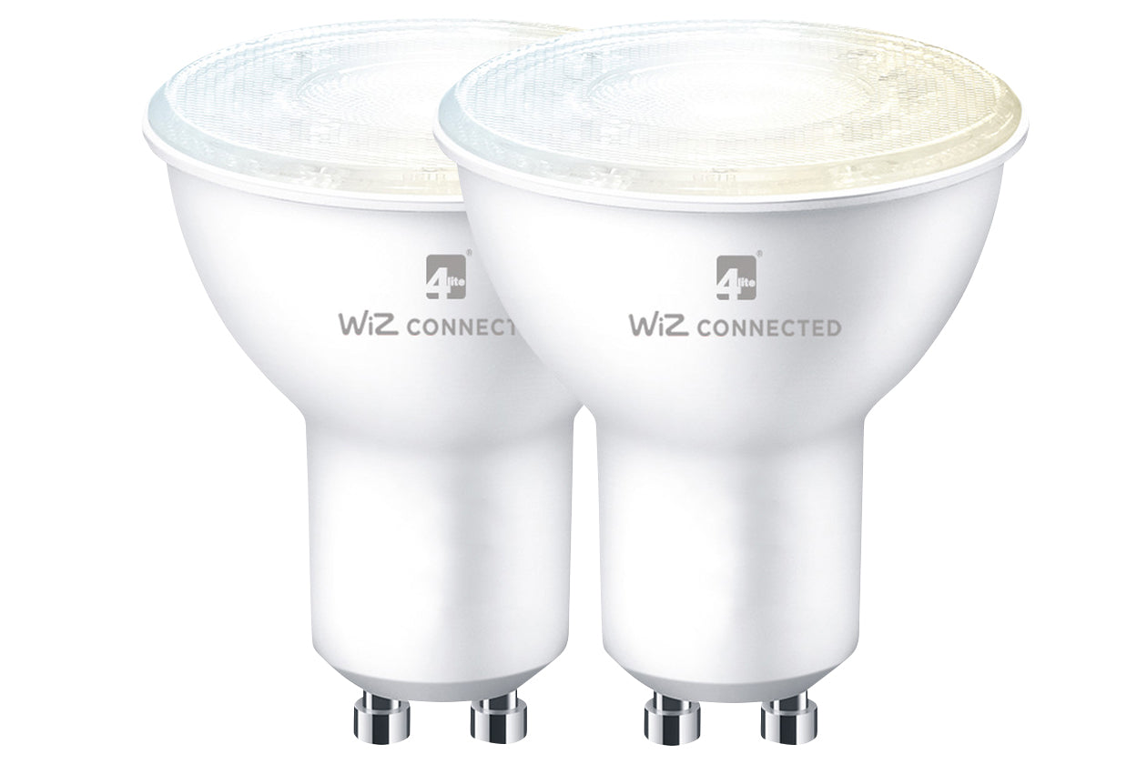 4lite WiZ Connected Dimmable White WiFi LED Smart Bulb - GU10 (Pack of 2)