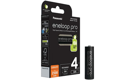 Panasonic BK-3MCCA4BA eneloop AA 2100 Cycle Ni-MH Pre-Charged Rechargeable  Batteries, 4-Battery Pack