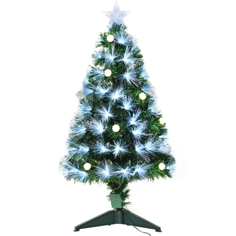 HOMCOM 3ft LED Artificial Christmas Tree with Star Topper