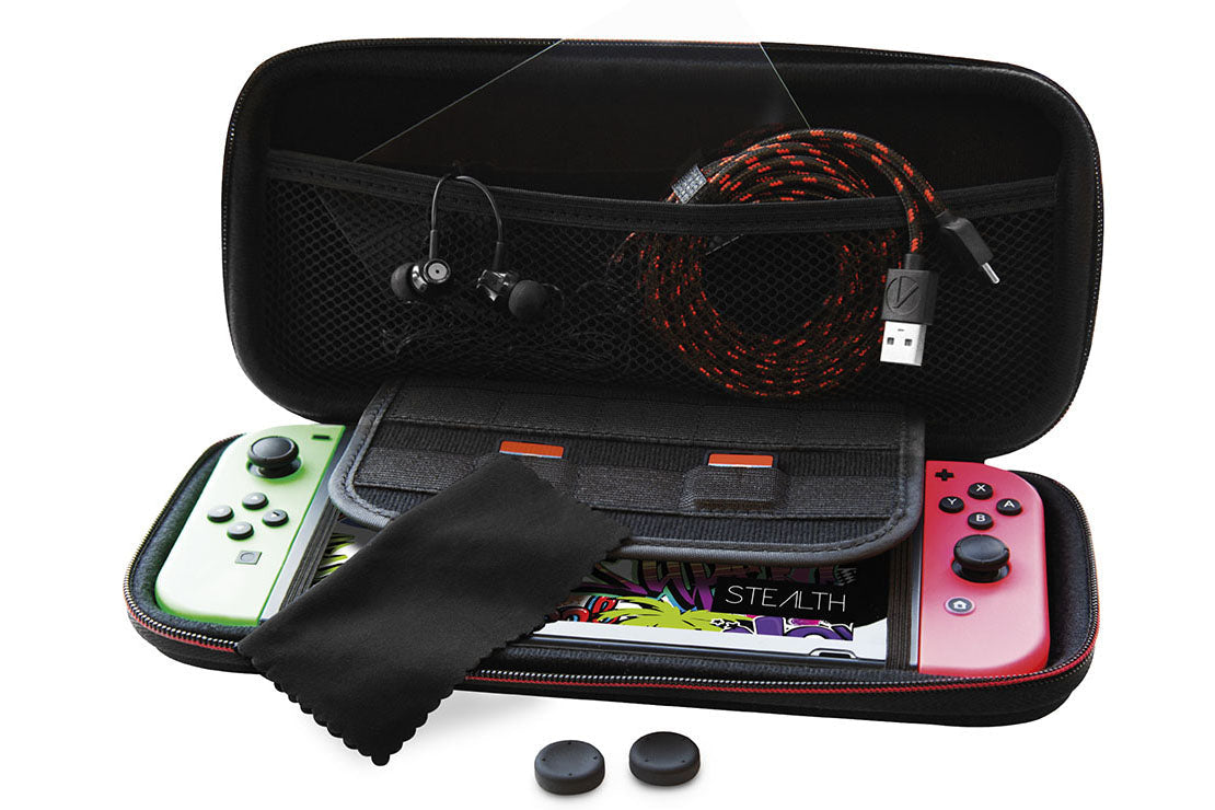 Stealth Ultimate Travel Kit for Nintendo Switch with Case & Charge Cable - Black