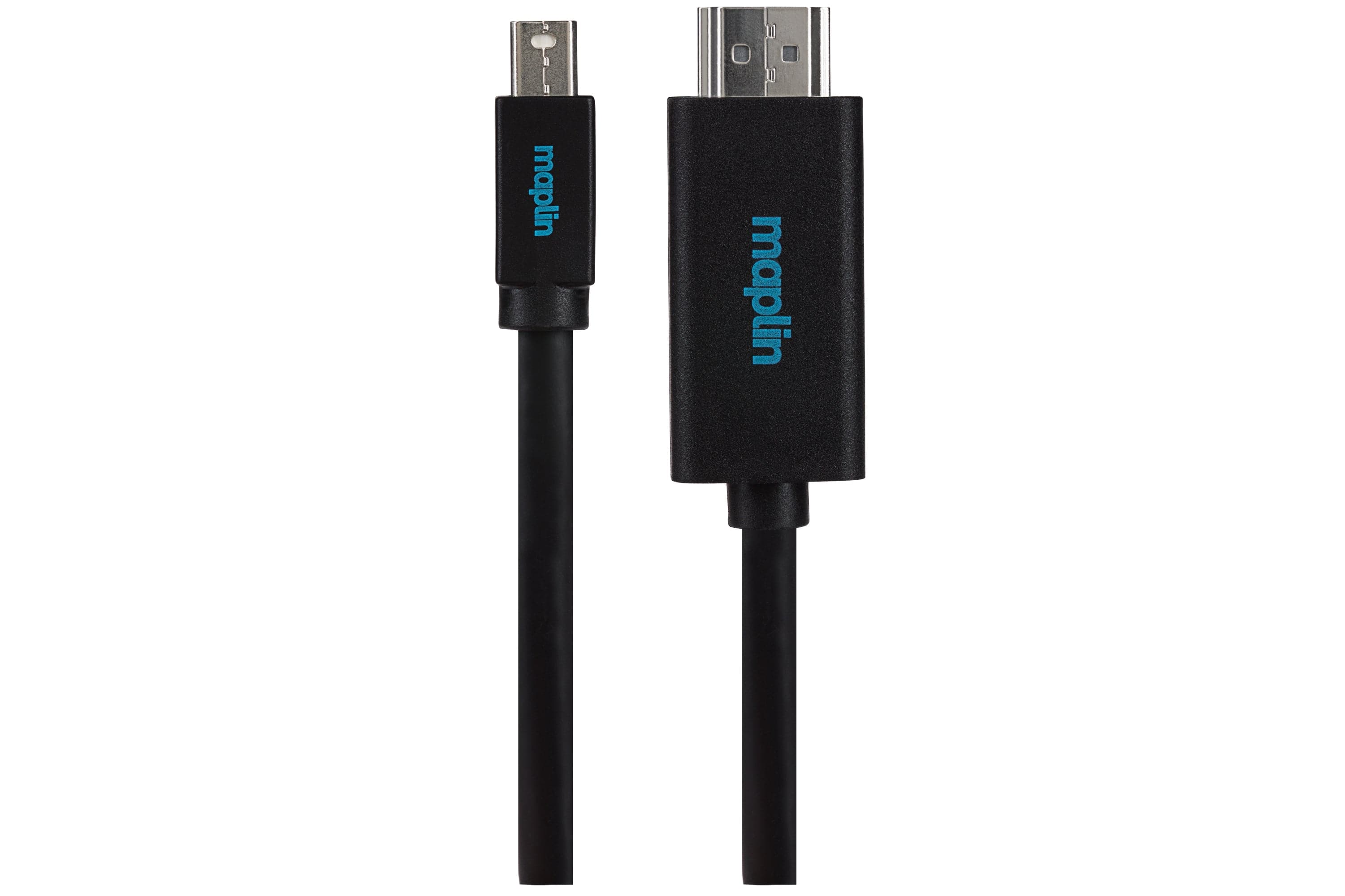 Maplin Premium 4K Ultra HD Mini DisplayPort to HDMI Cable - Black, 3m (Black)