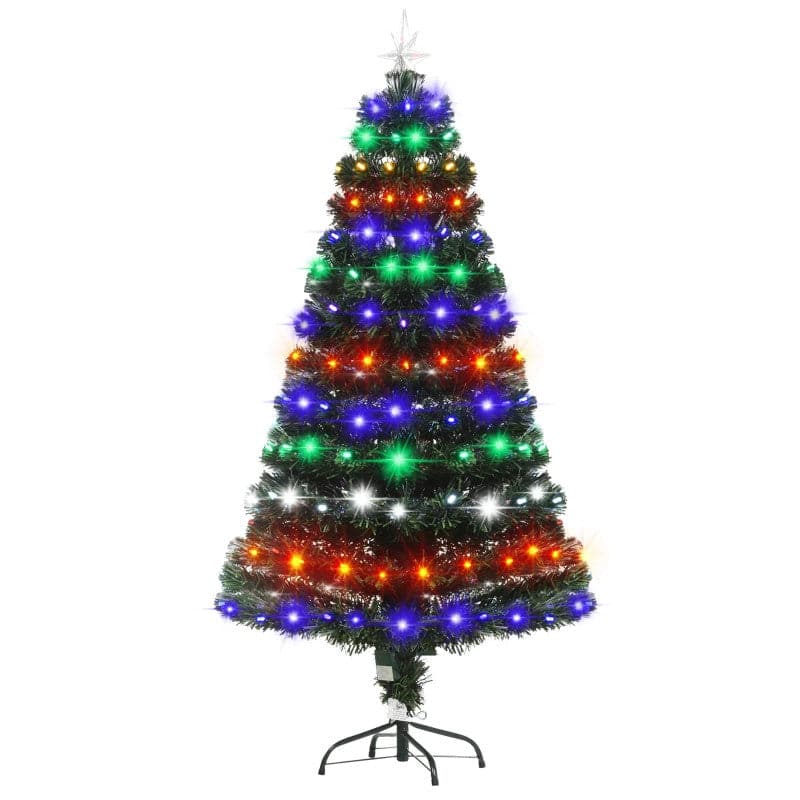 HOMCOM 5ft Pre-Lit Artificial Christmas Tree with Star Topper