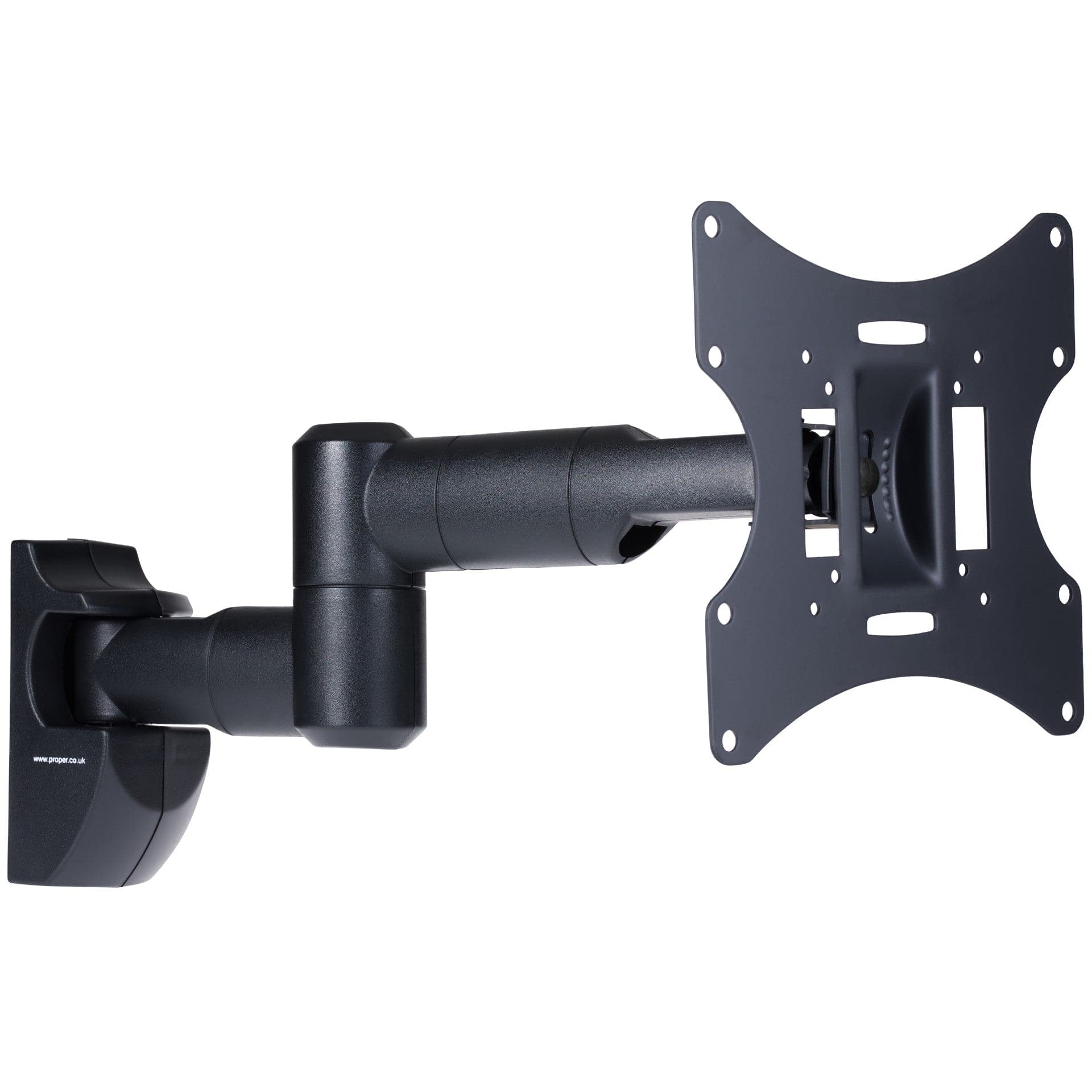 ProperAV Dual Pivot Swing Arm 20° Tilt 23" - 43" TV Wall Bracket (30kg Capacity / VESA Max. 200x200) (Black)