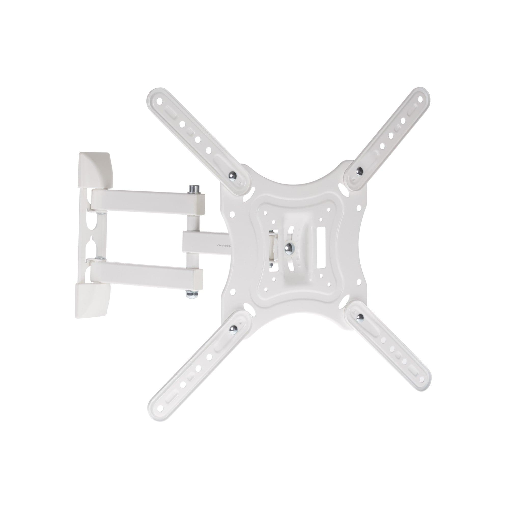 ProperAV Heavy Duty Swing Arm 20deg Tilt 23" - 55" TV Wall Bracket (30kg Capacity / VESA Max. 400x400) (White)