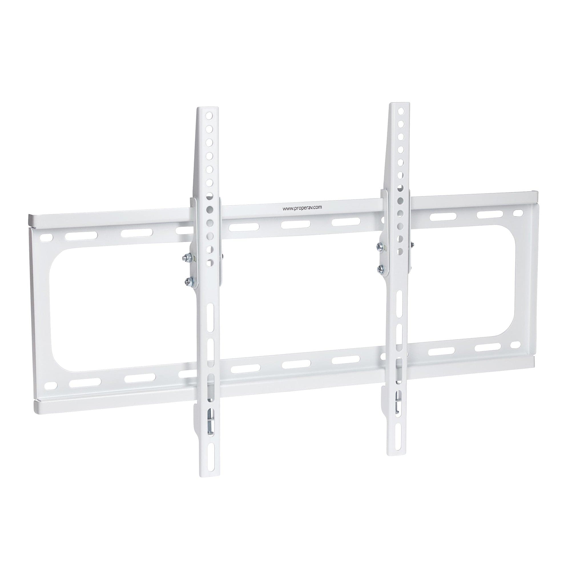 ProperAV Fixed 8° Tilt 37" - 75" Flat TV Wall Bracket (35kg Capacity / VESA Max. 600x400) (White)