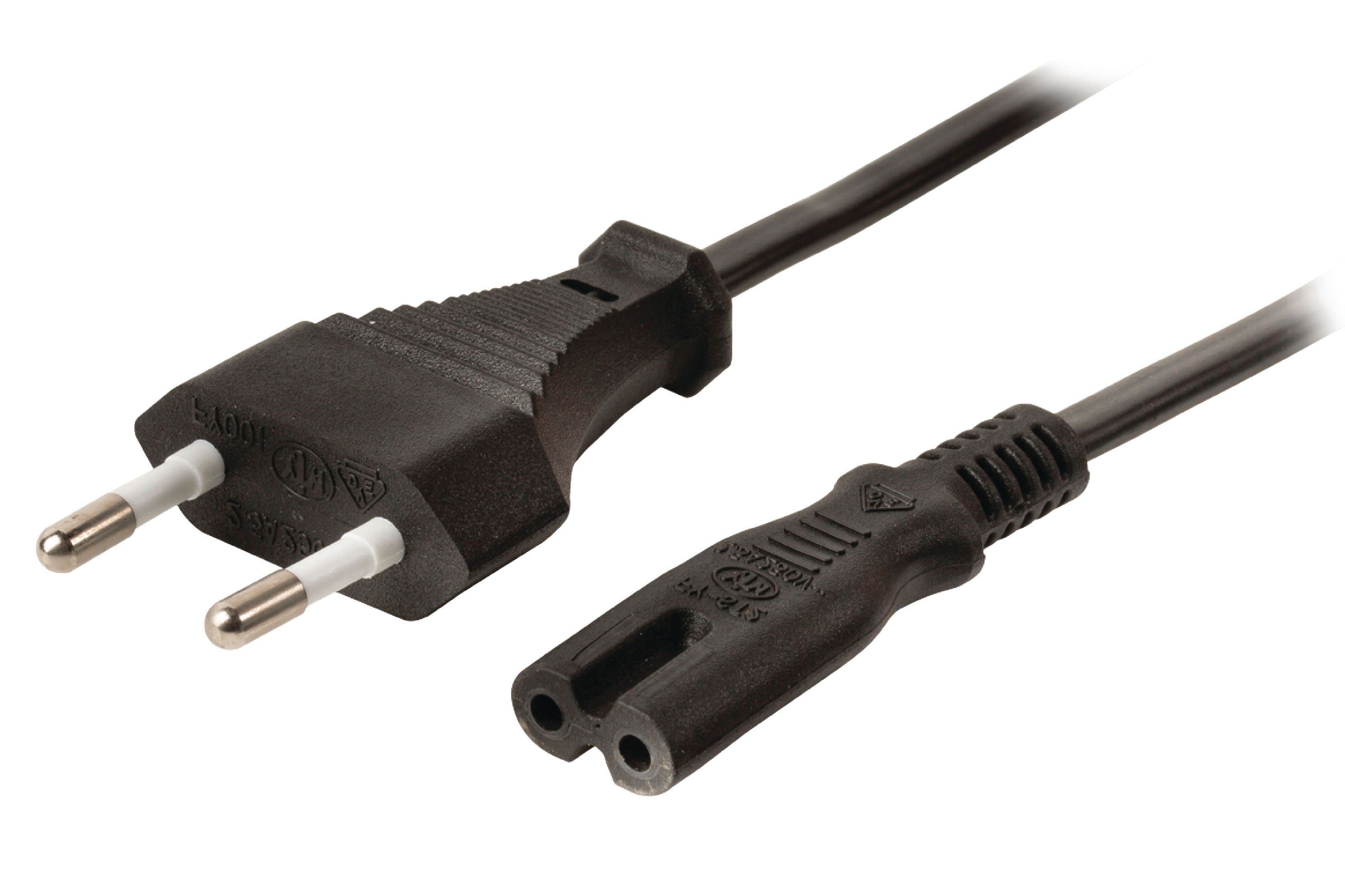 Maplin Power Lead IEC C7 Fig 8 2 Pin Plug to Euro 2 Pin Plug - 5m (Not Fused)