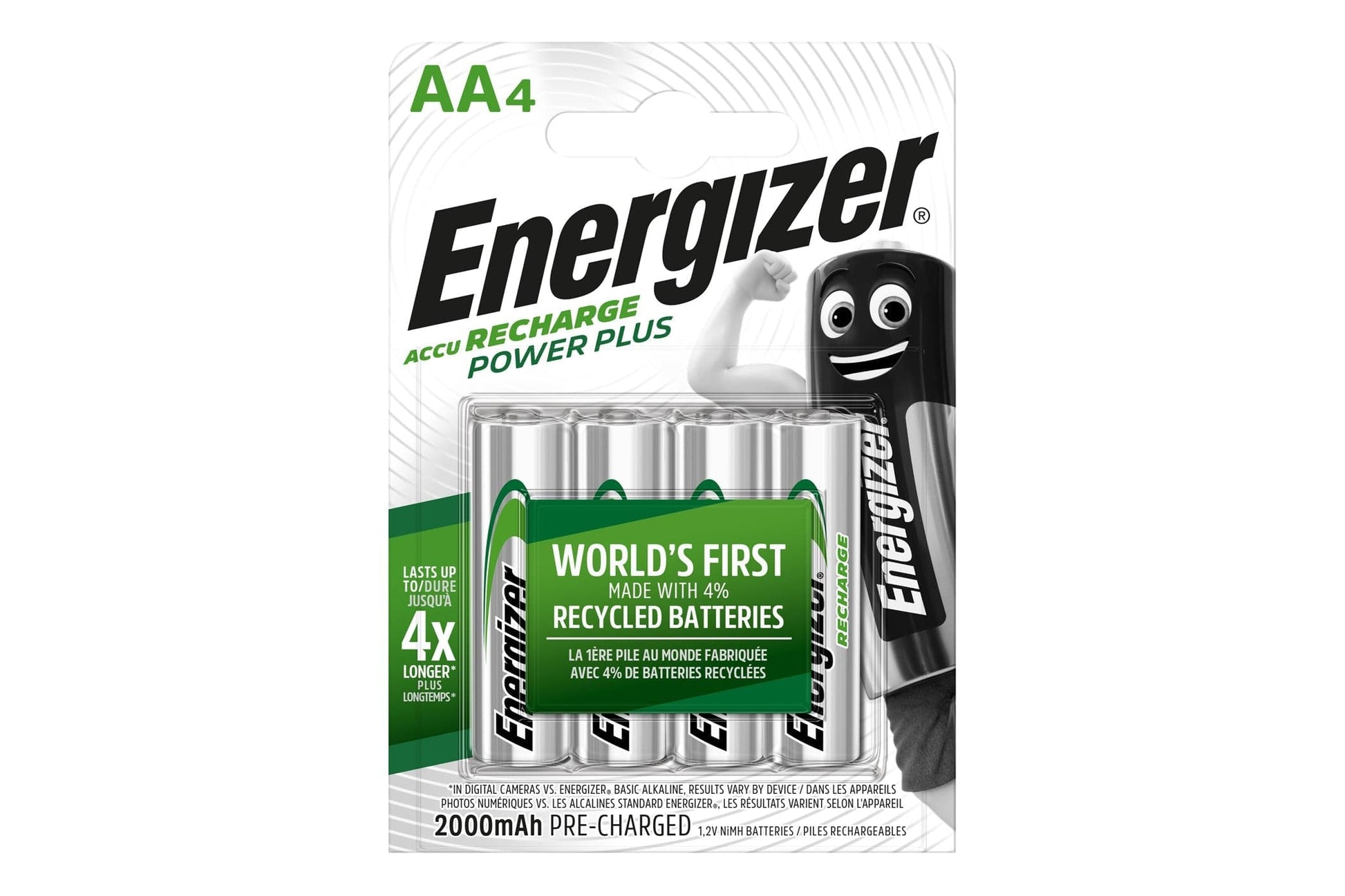 Energizer Power PLUS Rechargeable Ni-MH AA Batteries - Pack of 4 | The Electronics Specialist