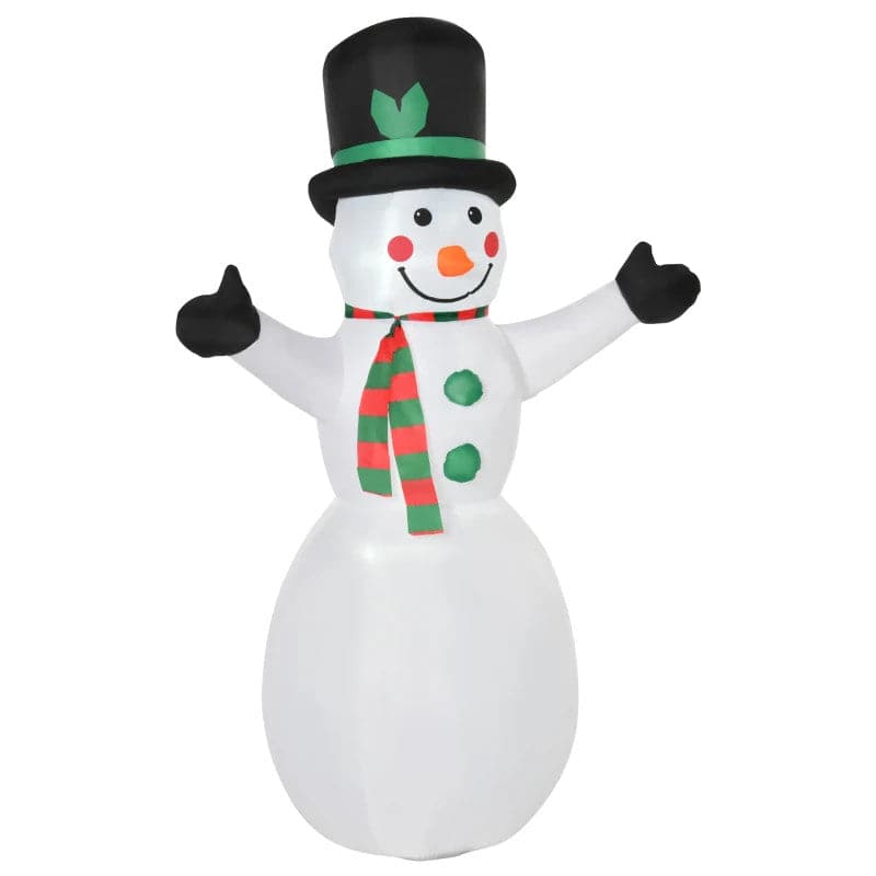 HOMCOM 1.8m Polyester LED Inflatable Snowman Outdoor Decoration
