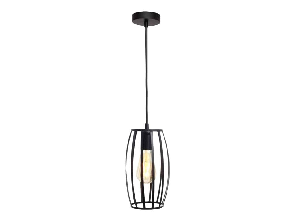 4lite WiZ Connected Decorative Pear Cage Lighting Pendant with ST64 Amber Coated Filament LED Smart Bulb - Black