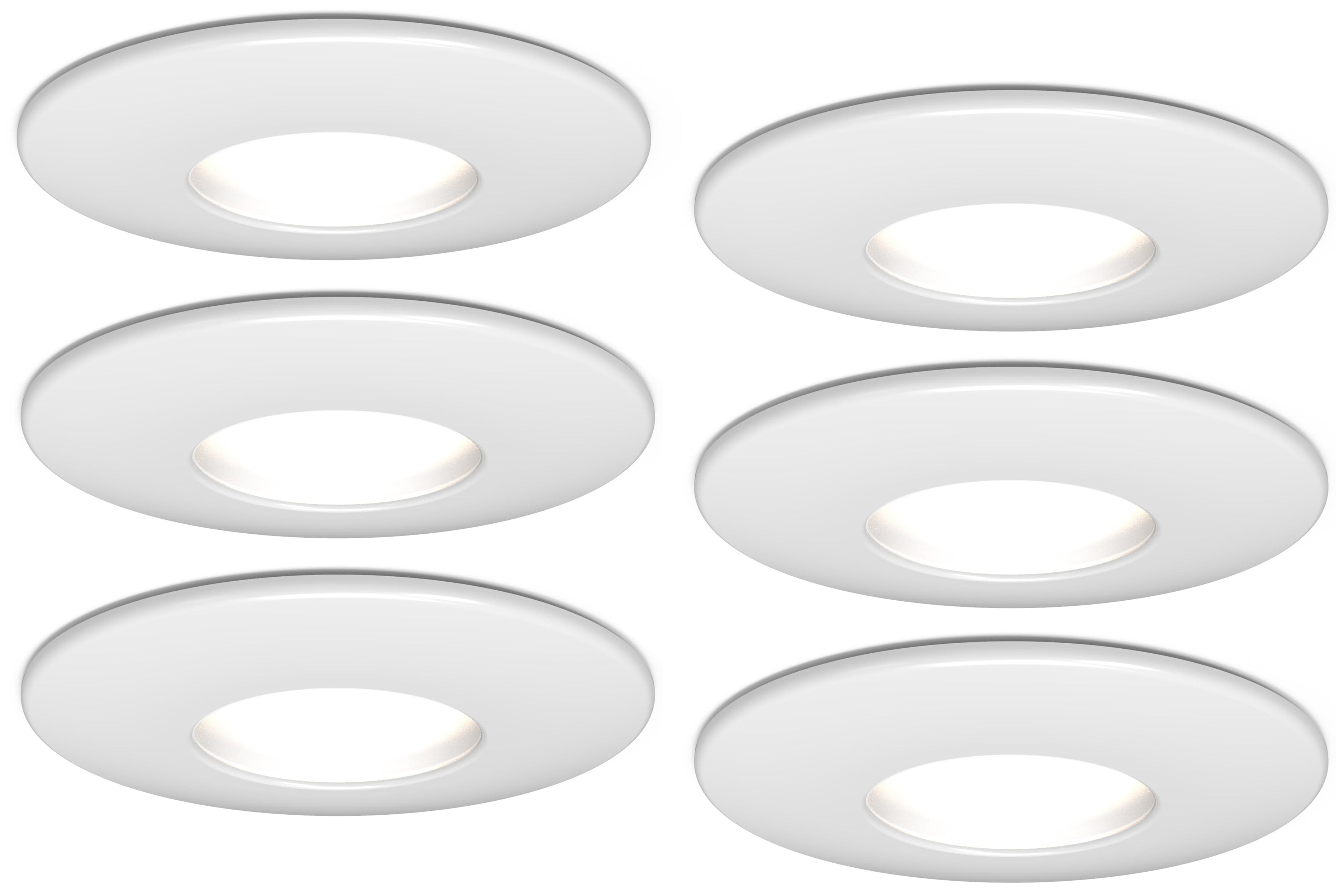 4lite IP20 GU10 Fire-Rated Downlight - Matte White (Pack of 6)