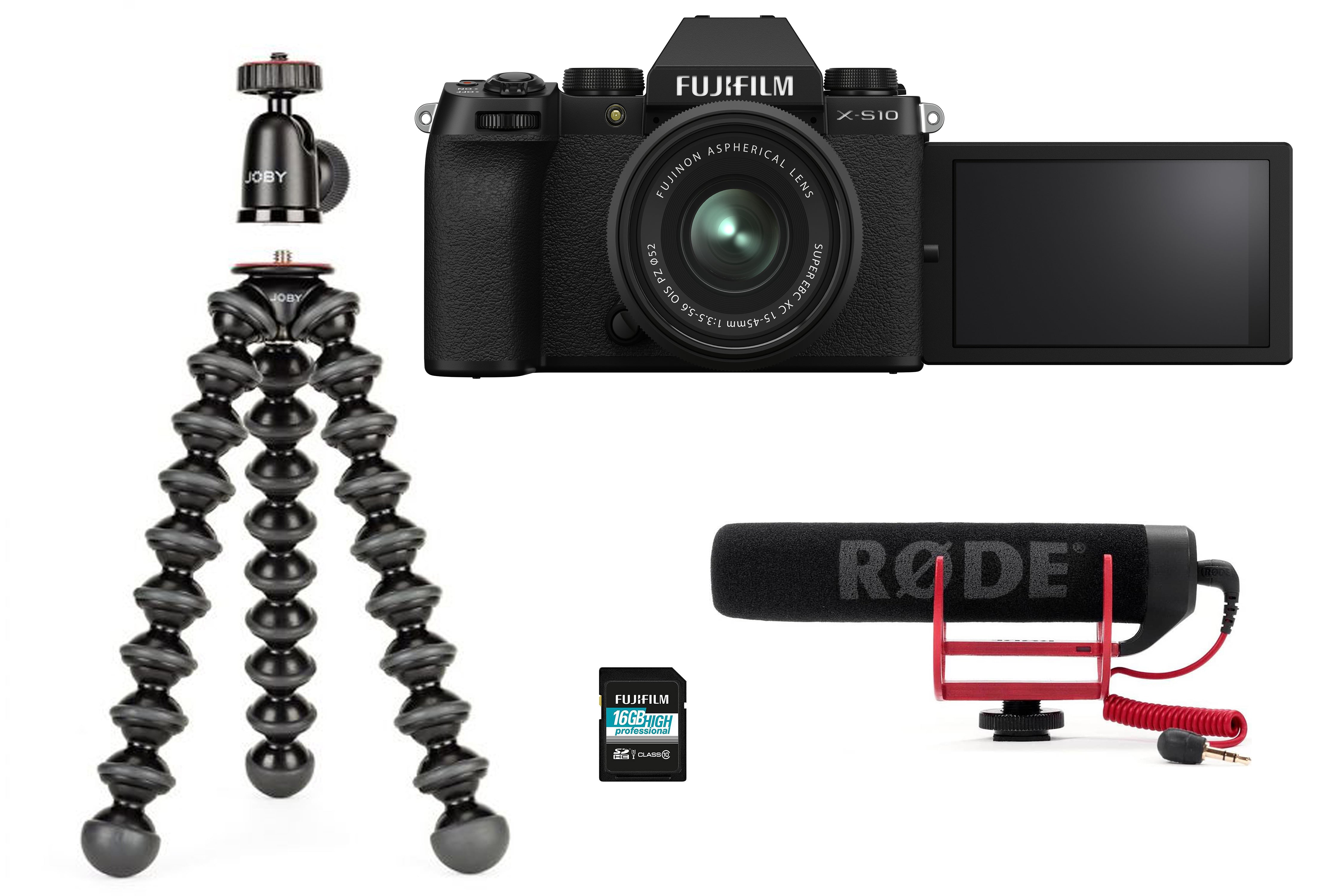 Fujifilm X-S10 Mirrorless Camera - Black (Vlogging Kit)