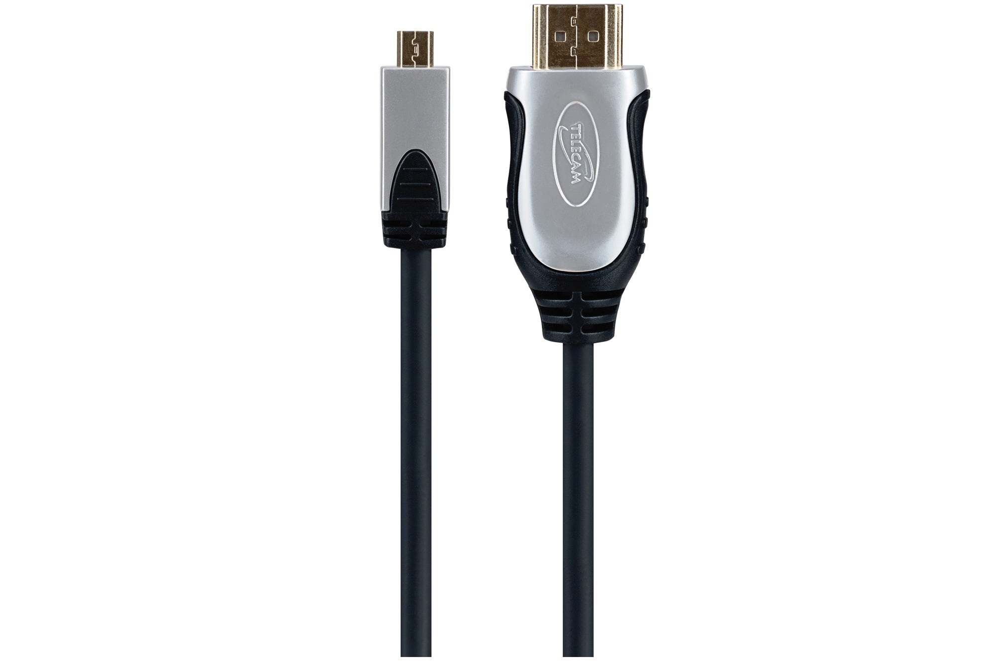 Maplin HDMI-A to Micro HDMI-D 4K 30Hz Cable with Ethernet & Gold Connectors - Black, 3m
