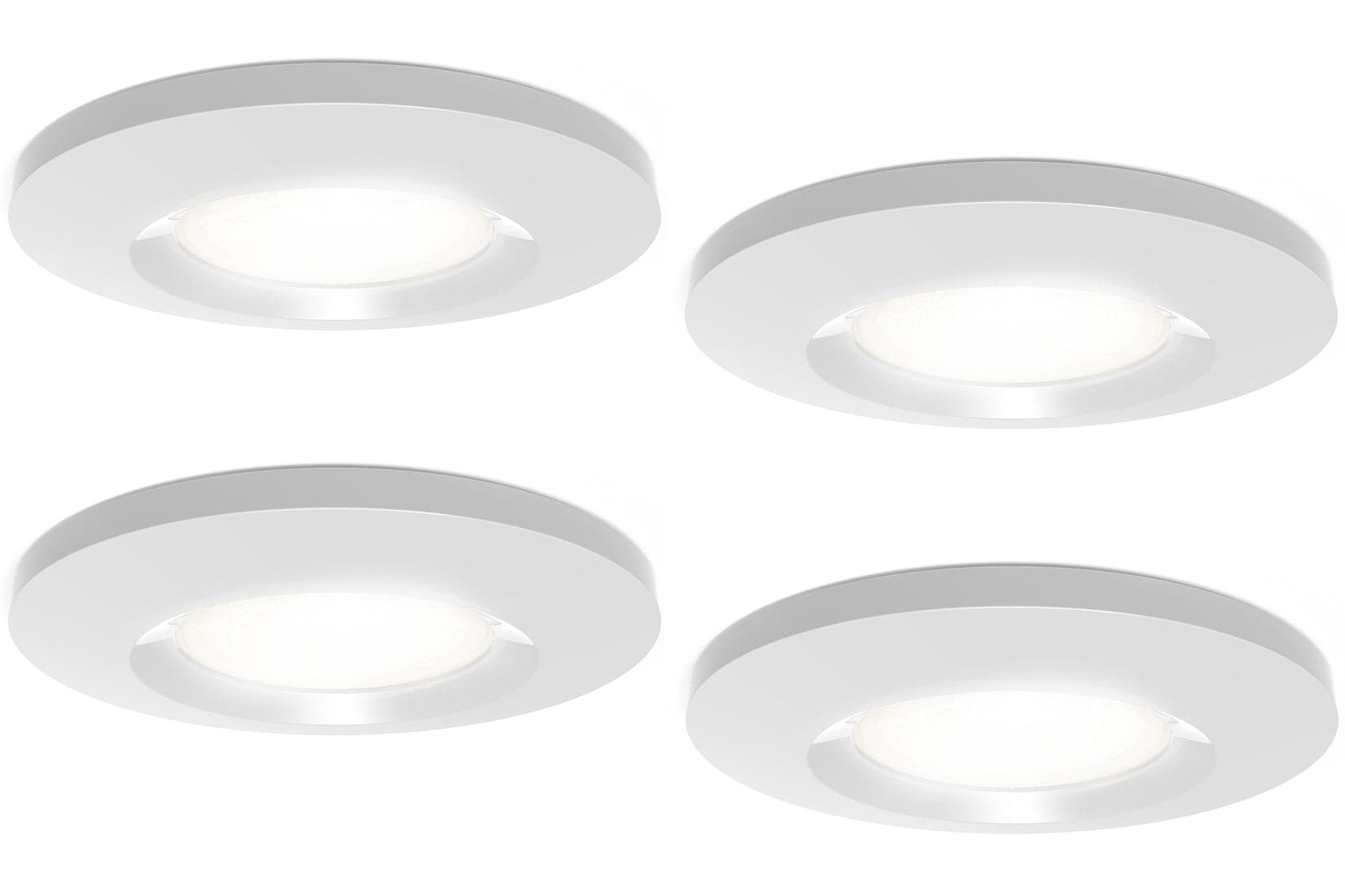 4lite IP65 4000K Dimmable LED Fire-Rated Downlight - Matte White (Pack of 4)