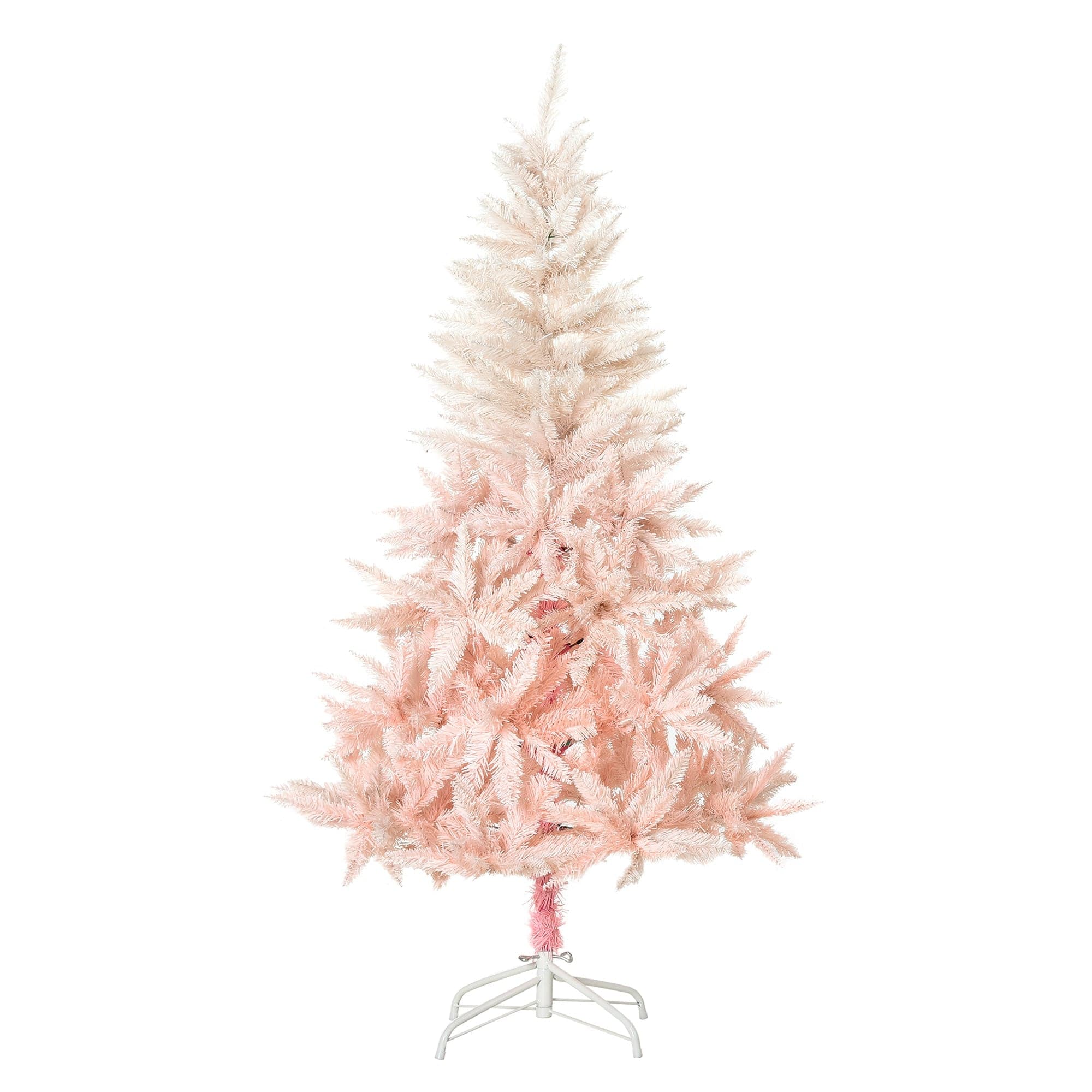 HOMCOM 5ft Pink Artificial Christmas Tree with Metal Stand