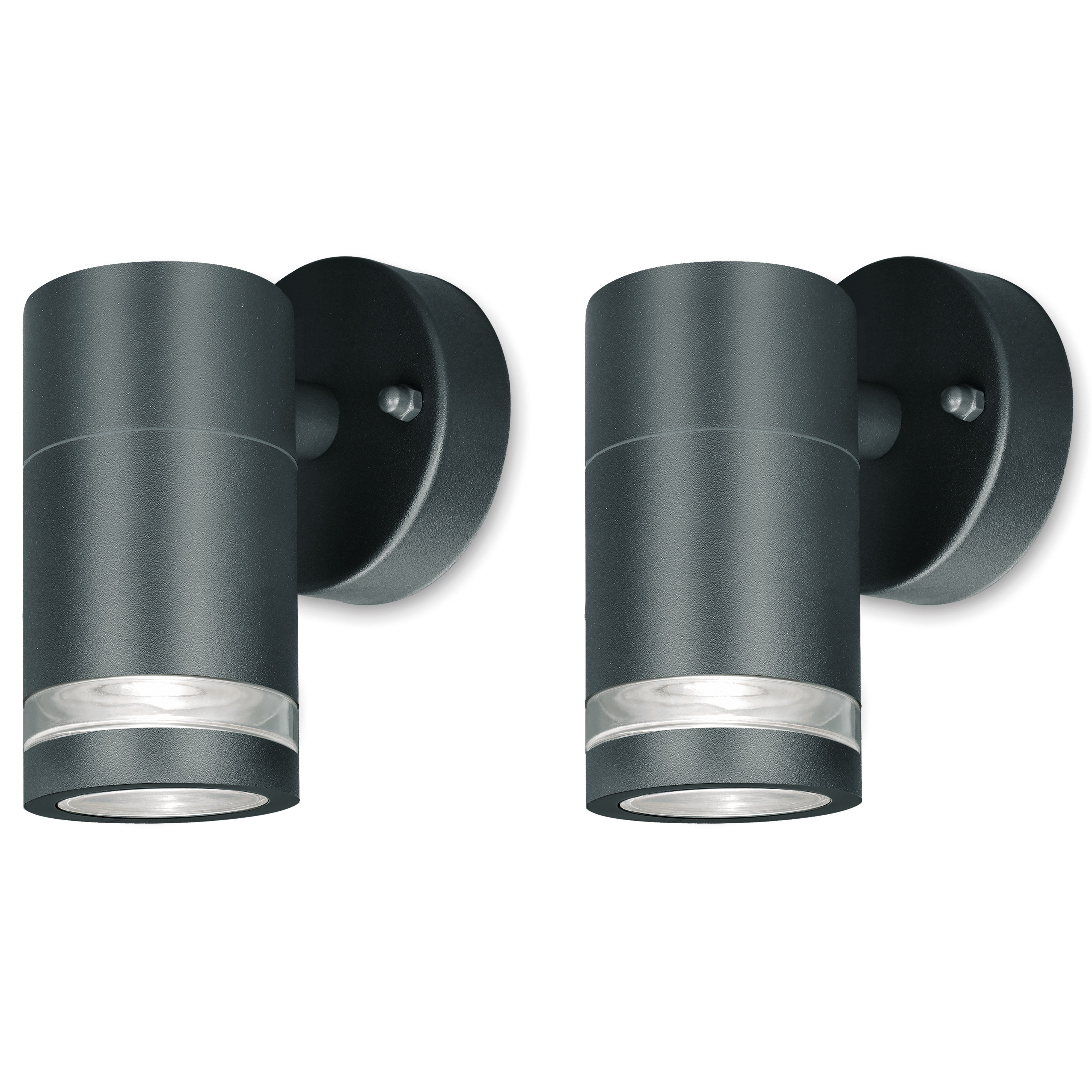 4lite Marinus GU10 Single Direction Outdoor Wall Light without PIR - Anthracite (Pack of 2)