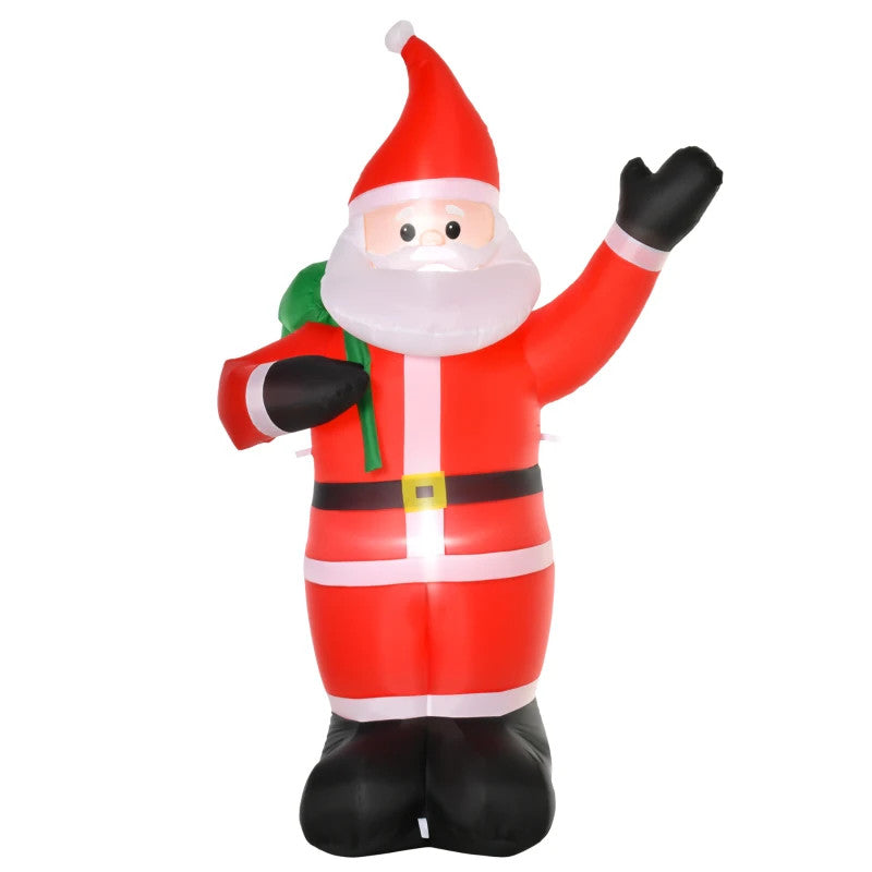 HOMCOM 8ft Christmas LED Inflatable Santa Outdoor Decoration