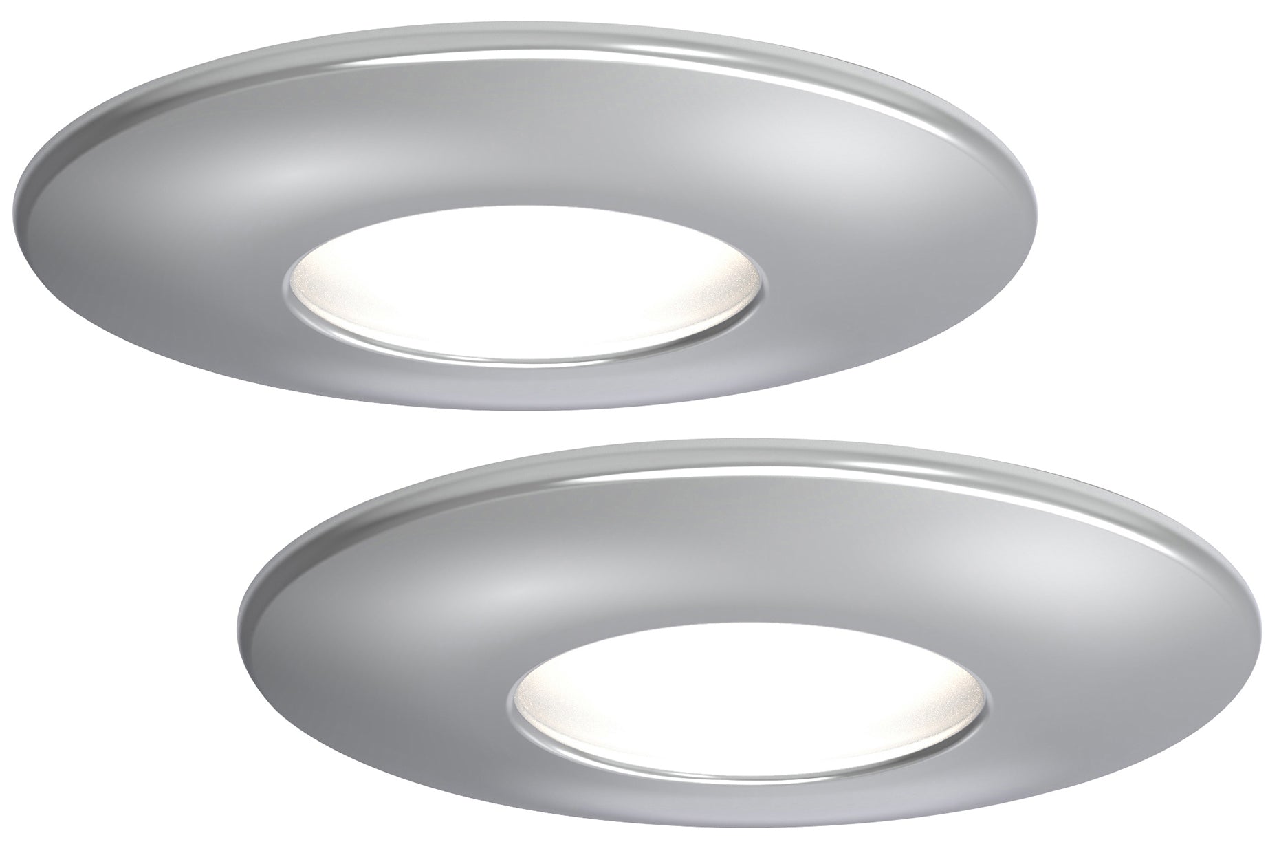 4lite WiZ Connected Fire-Rated IP65 GU10 Smart LED Downlight - Chrome (Pack of 2)