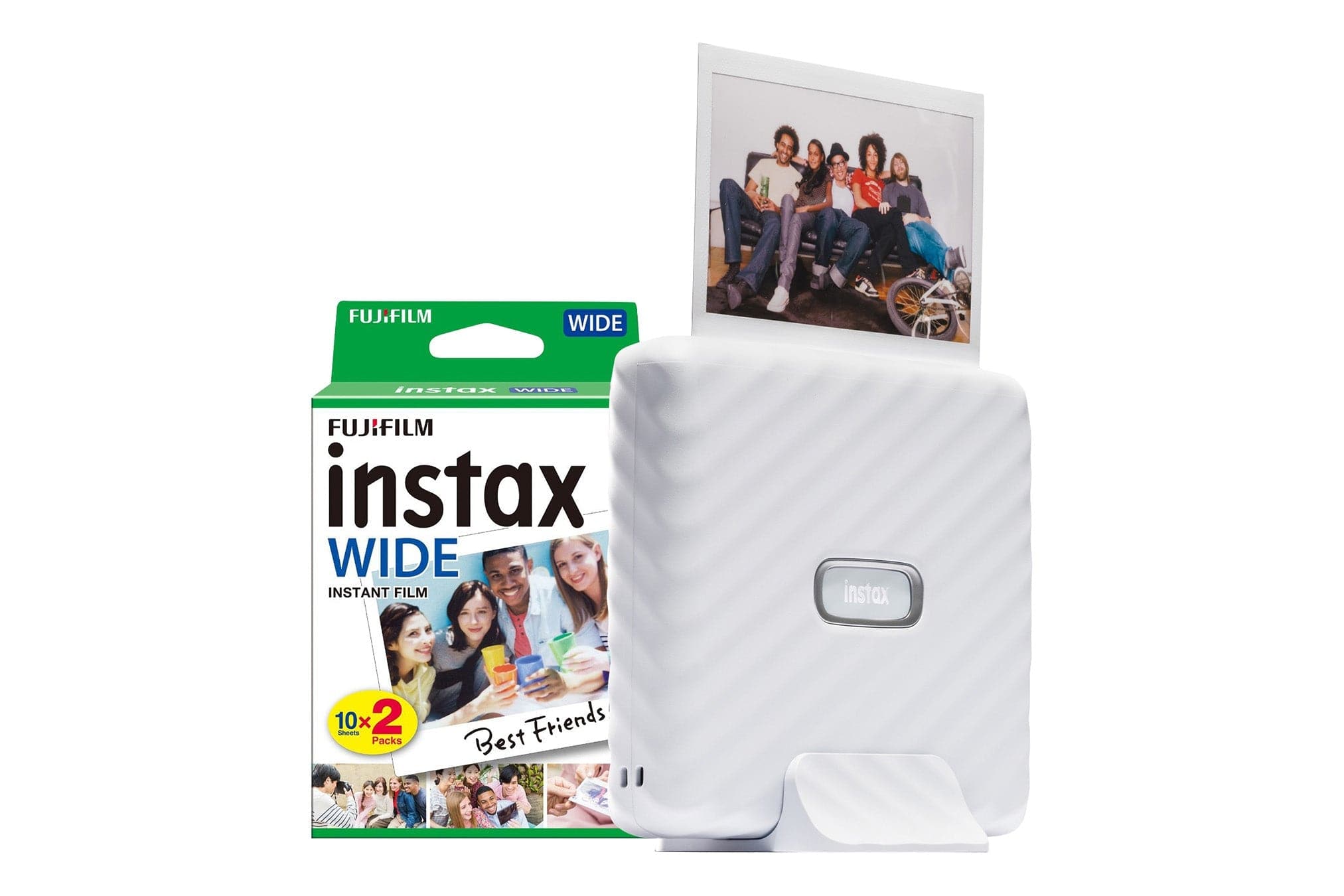 Fujifilm Instax Link Wide Printer - Ash White (Printer + 20 Shot Pack)