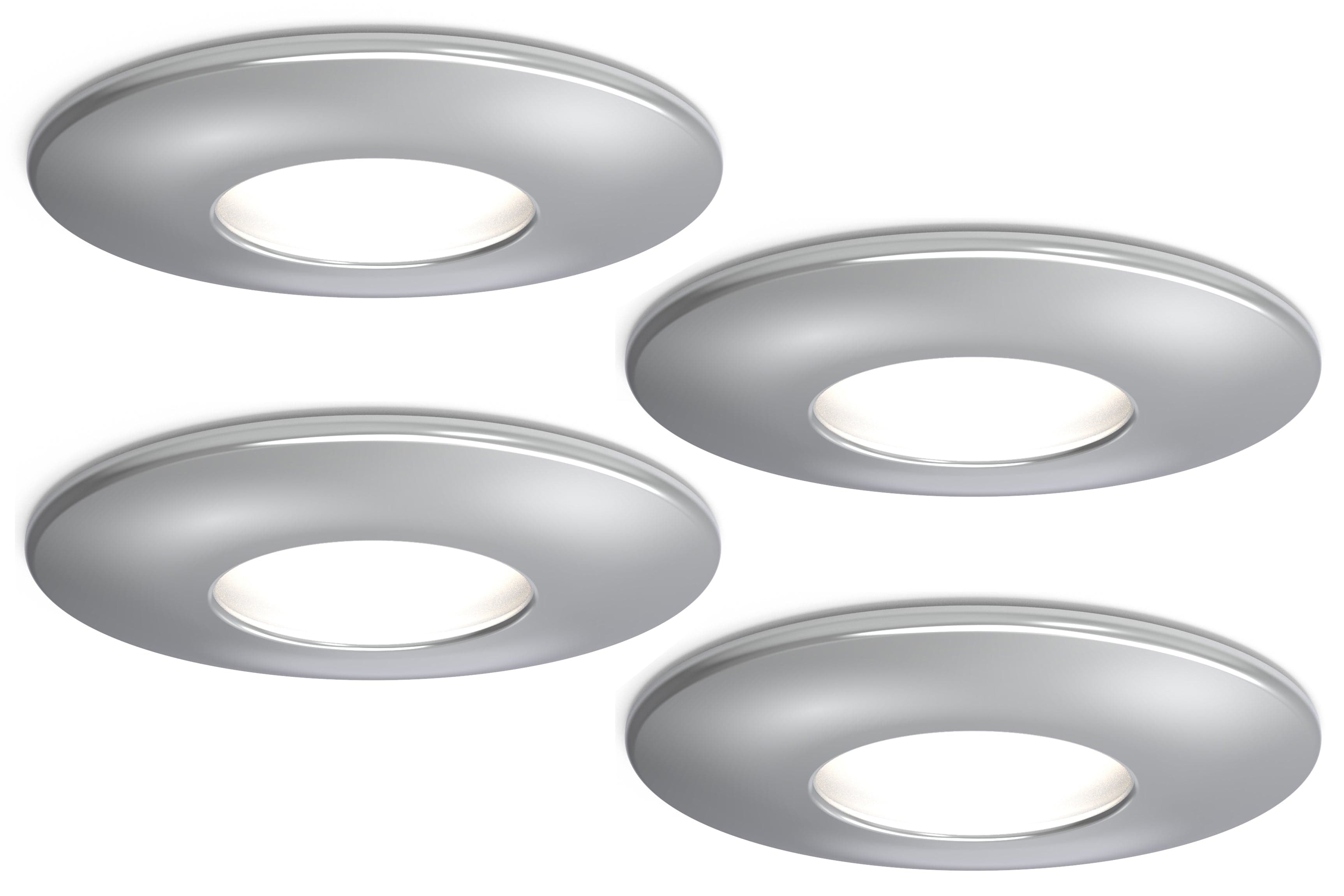 4lite IP20 GU10 Fire-Rated Downlight - Chrome (Pack of 4)