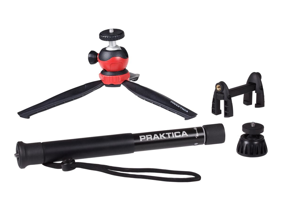 PRAKTICA Vloggers Desktop Tripod Kit with Phone Mount and Monopod Adapter - Black