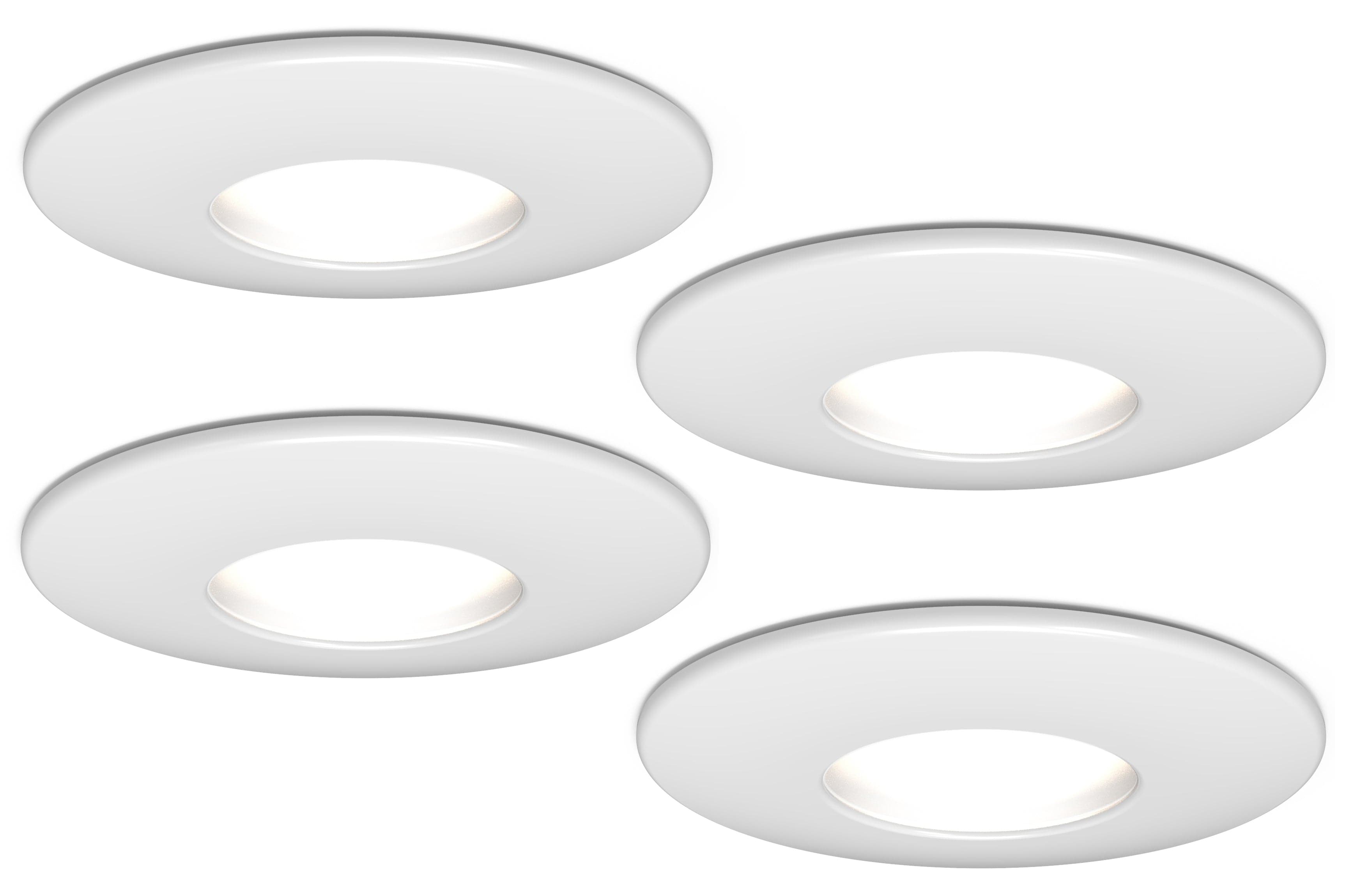 4lite IP20 GU10 Fire-Rated Downlight - Matte White (Pack of 4)