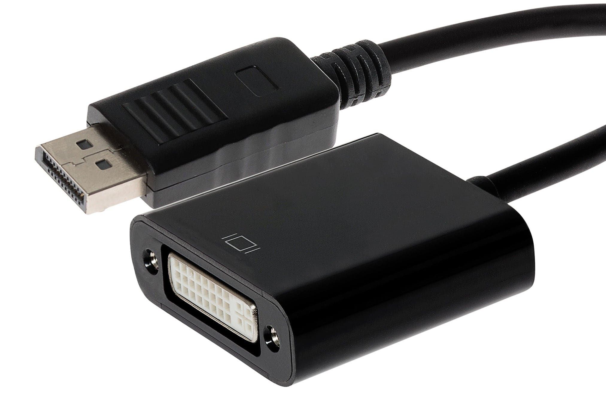 Maplin DisplayPort to DVI-I Female 24 + 5 Pin Adapter - Black, 23cm