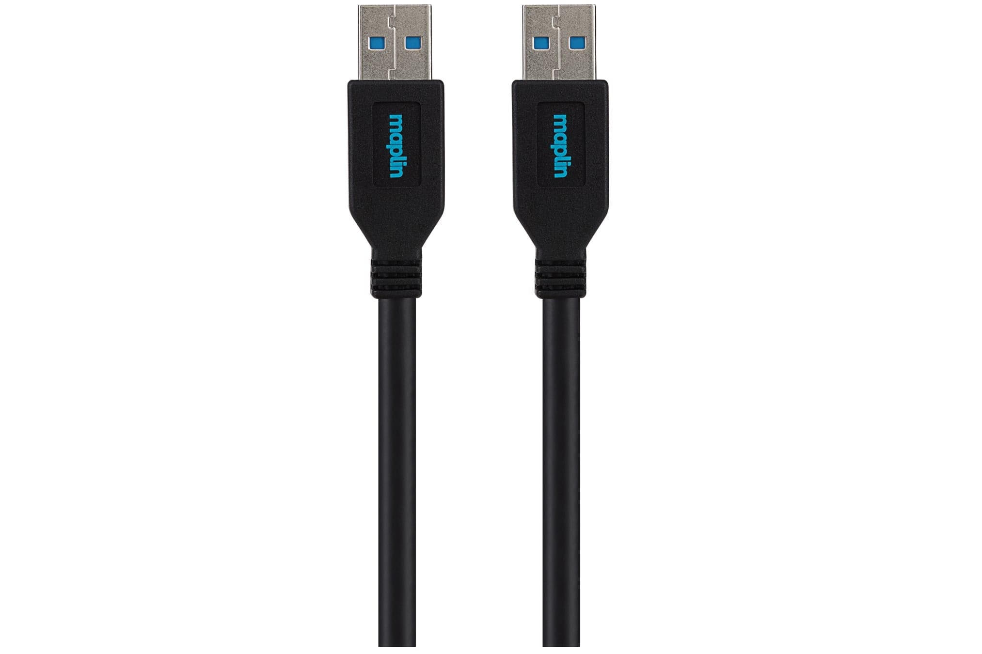 Maplin USB-A 3.0 to USB-A 3.0 Super Speed 5Gbps Cable - Black, 3m