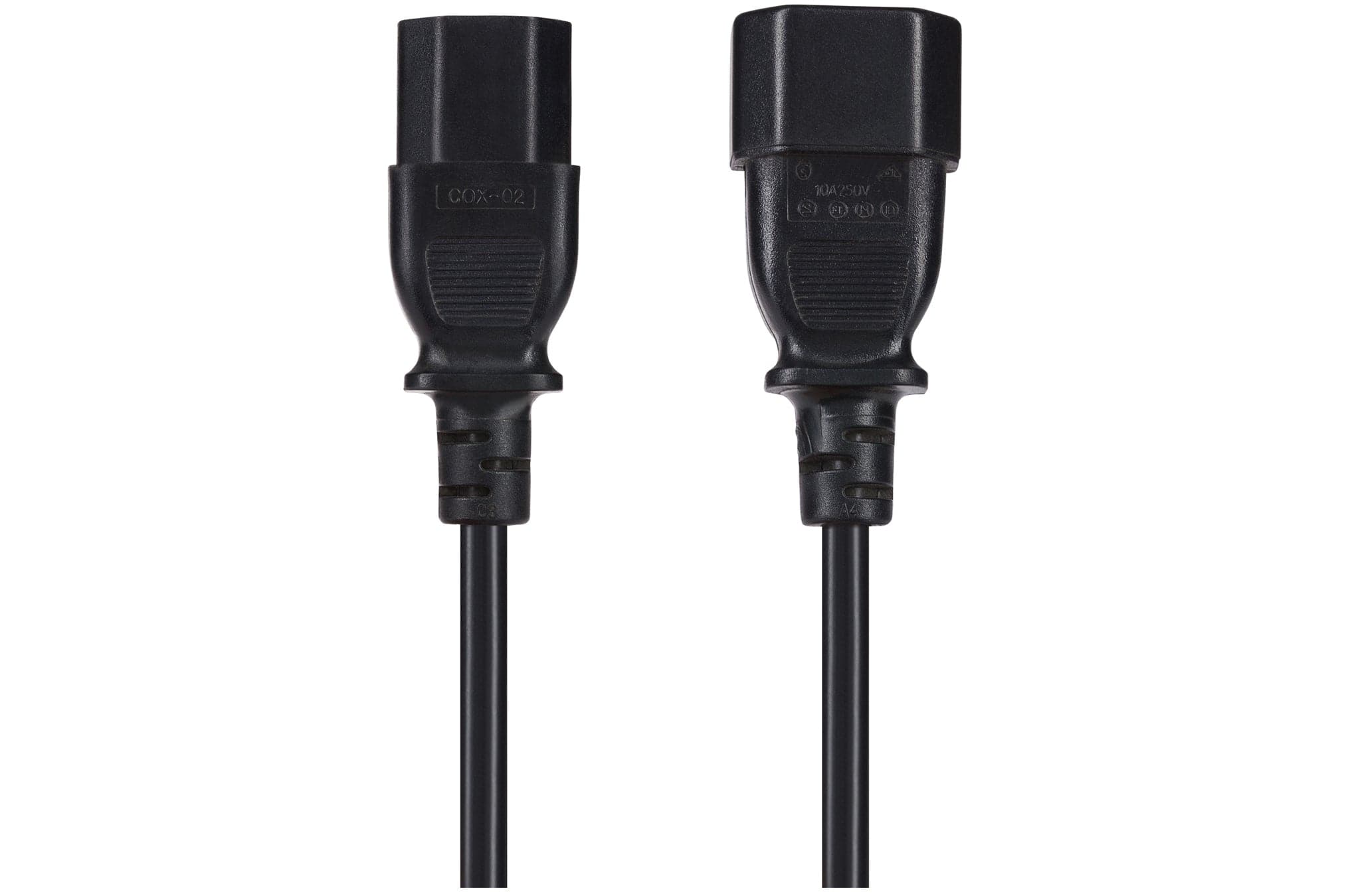 Maplin Power Lead IEC C14 Male Plug to C13 Female Extension Lead - 2m, Black