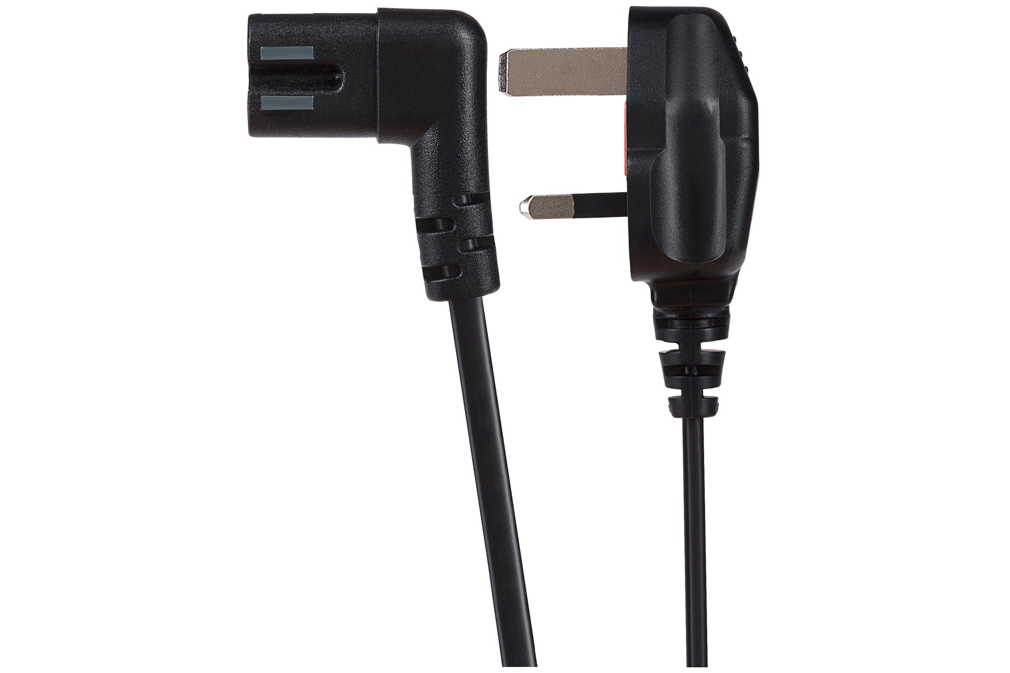Maplin Power Lead IEC C7 Fig 8 2 Pin Angled Plug to UK 3 Pin Plug - 1.5m, 3 Amp Fuse