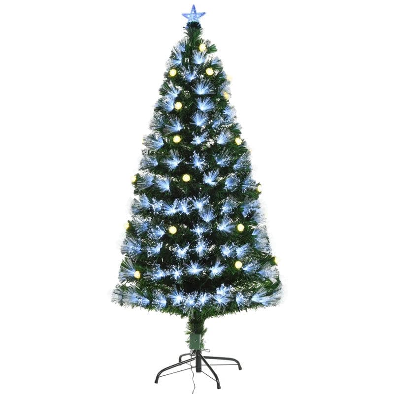 HOMCOM 4ft Pre-Lit LED Artificial Christmas Tree with Star Topper