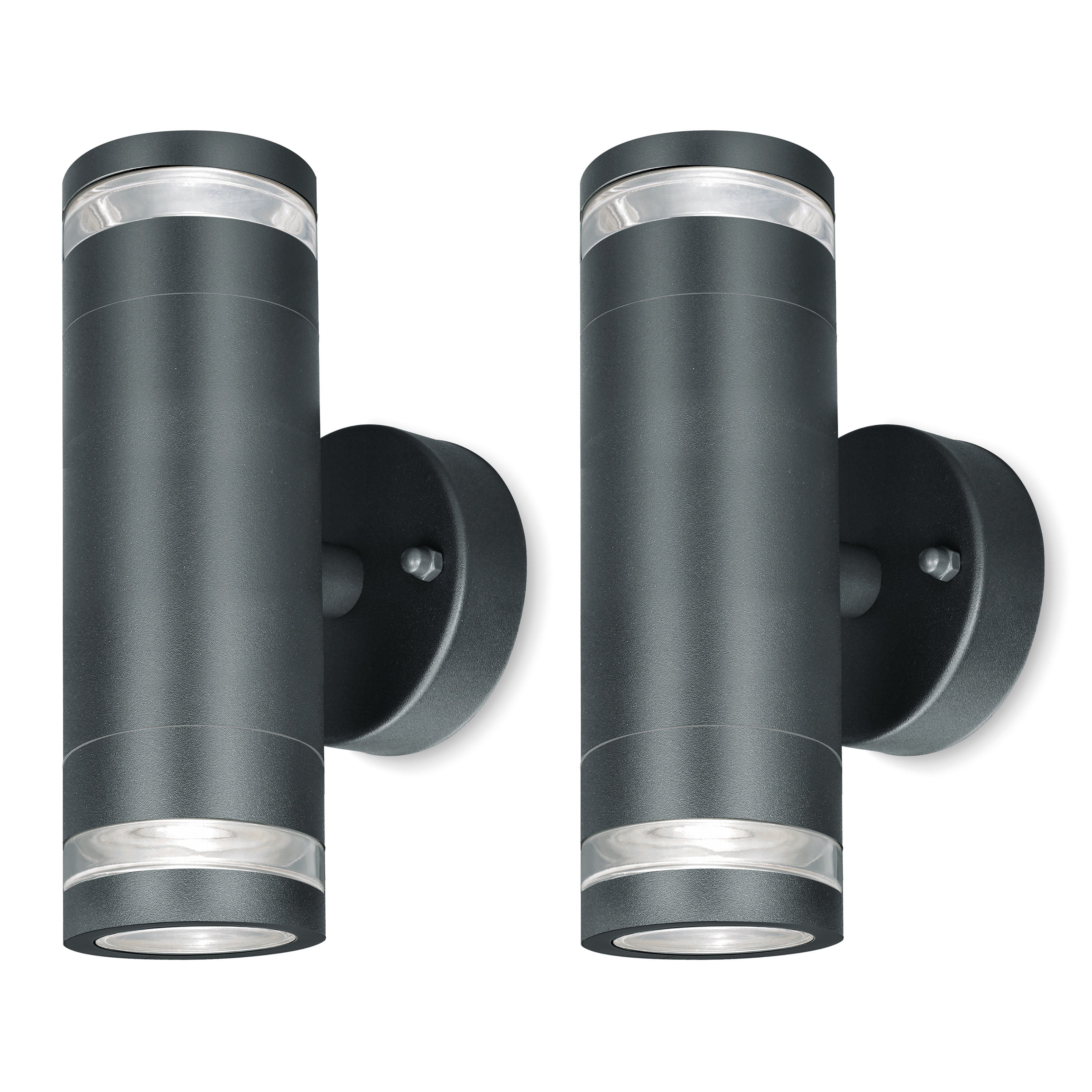 4lite Marinus GU10 Bi-Directional Outdoor Wall Light without PIR - Anthracite (Pack of 2)