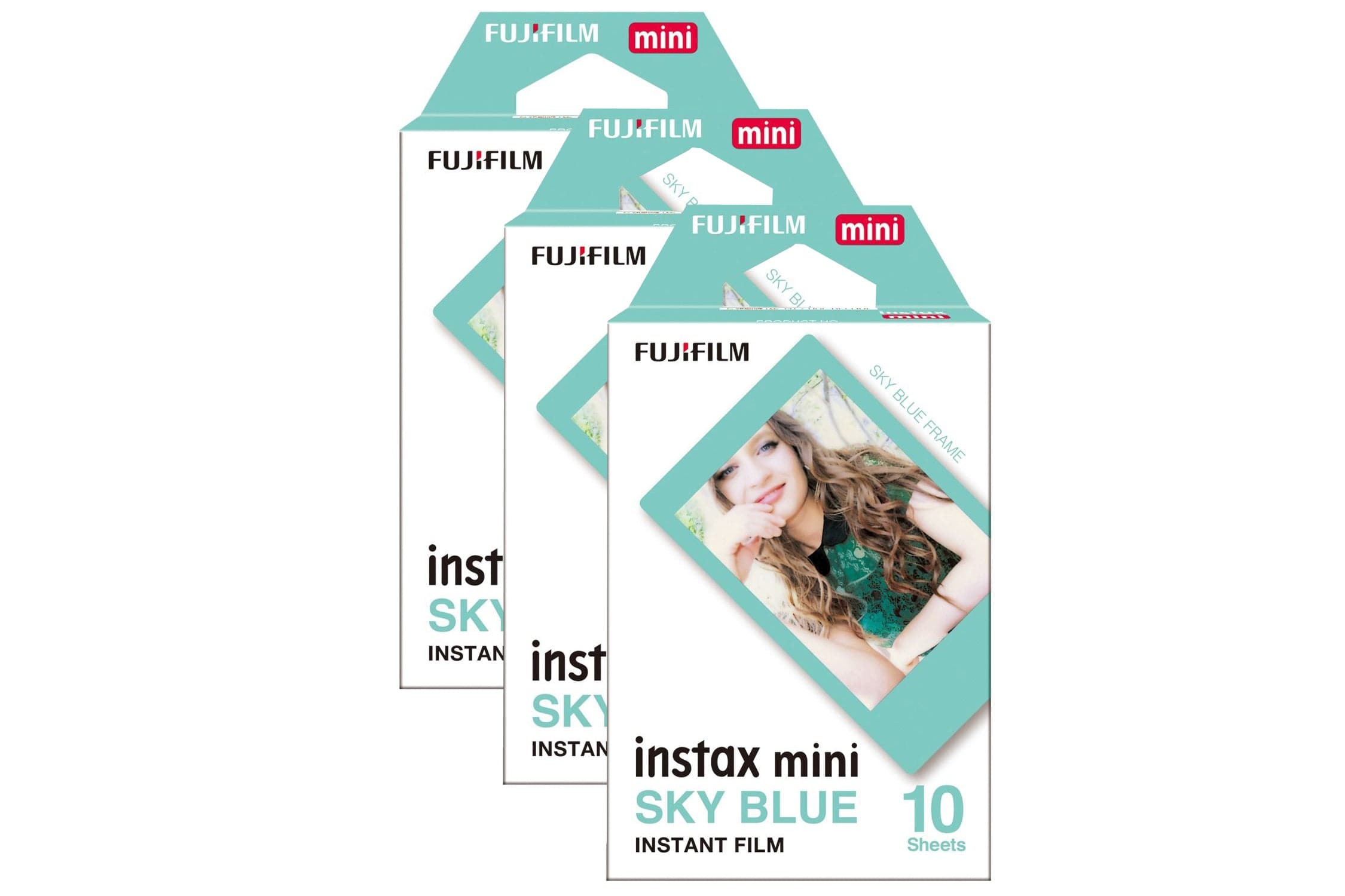 Fujifilm Instax Mini Border Instant Photo Film - Sky Blue (Pack of 30)