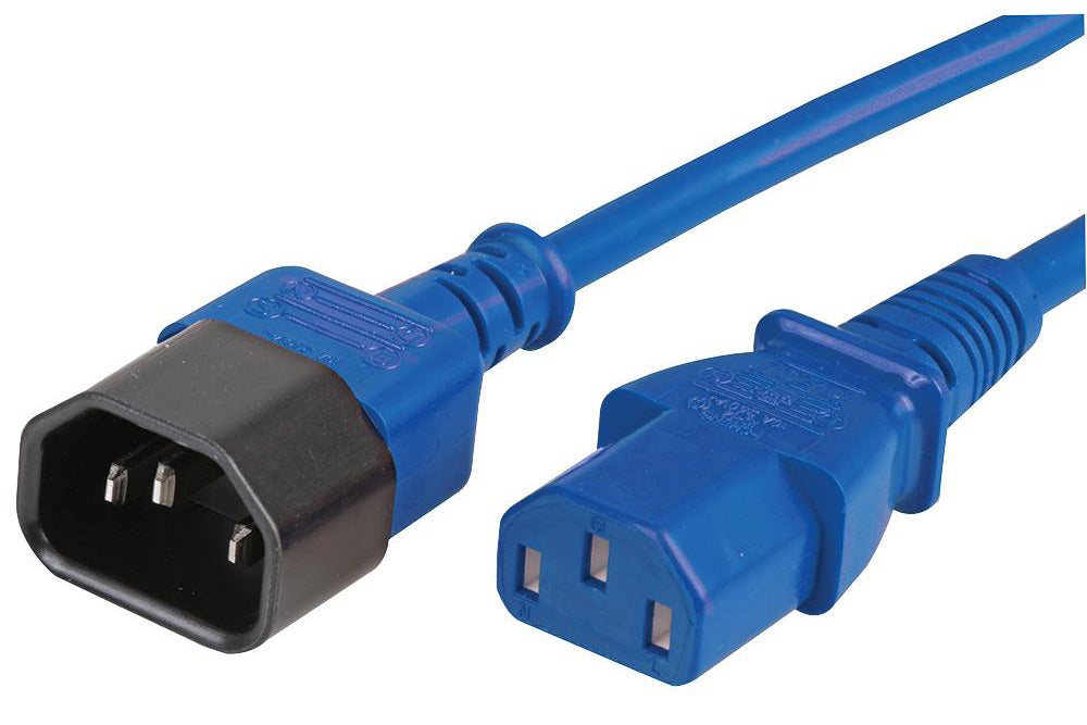 Maplin Power Lead IEC C14 Male Plug to C13 Female Extension Lead - Blue
