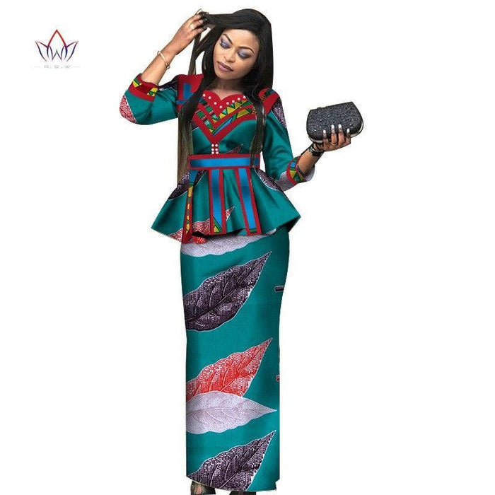 African Lady Suit African Dashiki Skirt Suit African Traditional Dress Ladies Plus Size Printed Skirt - melvincucci