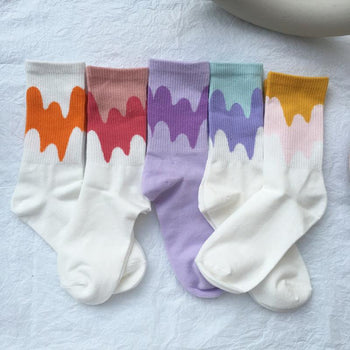 Candy Color Matching Street All-match Cotton Socks And Tube Socks Women - melvincucci